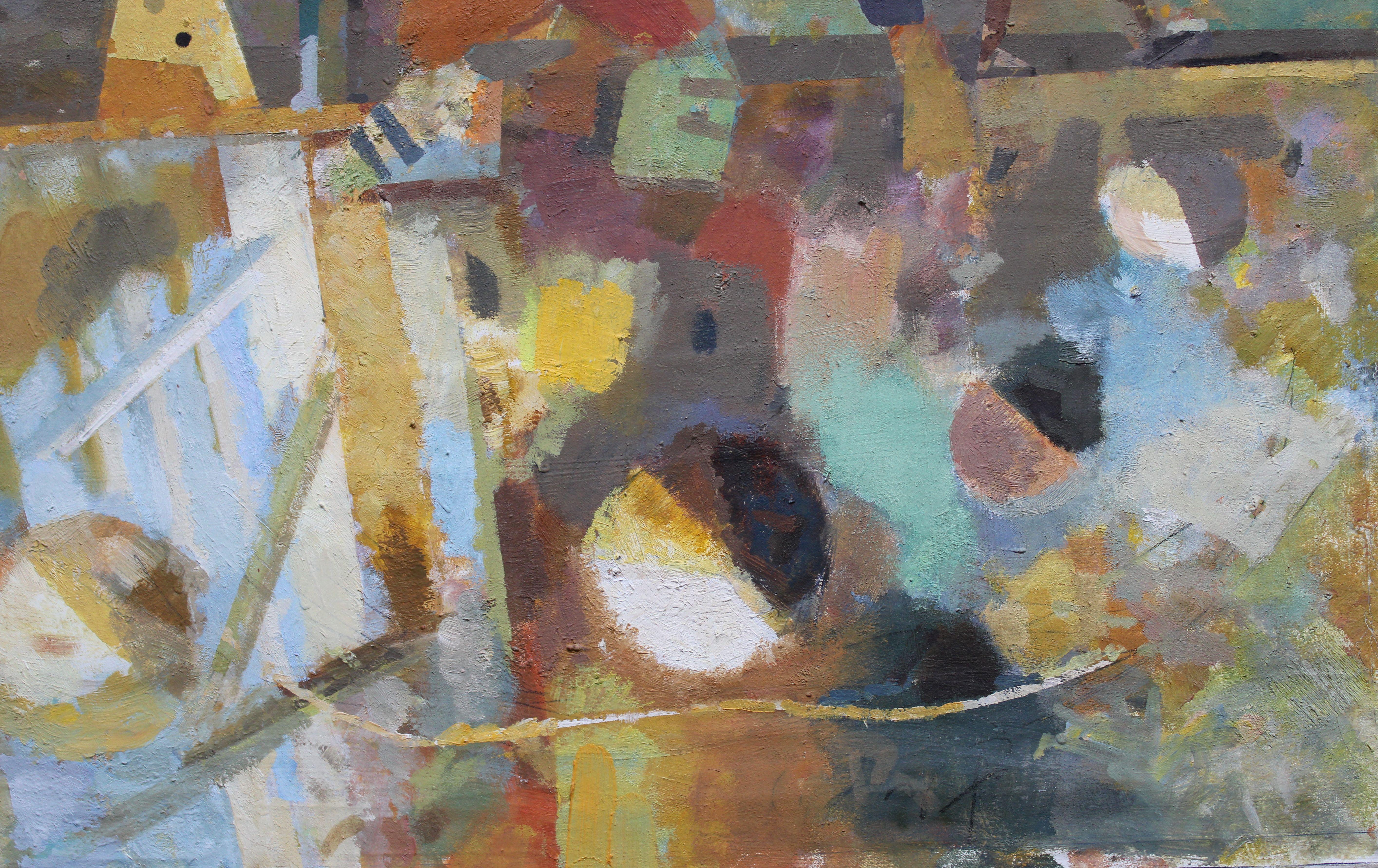 Spaziergang durch die Stadt. Öl auf Leinwand, 60x80 cm – Painting von Victor Karnauh 