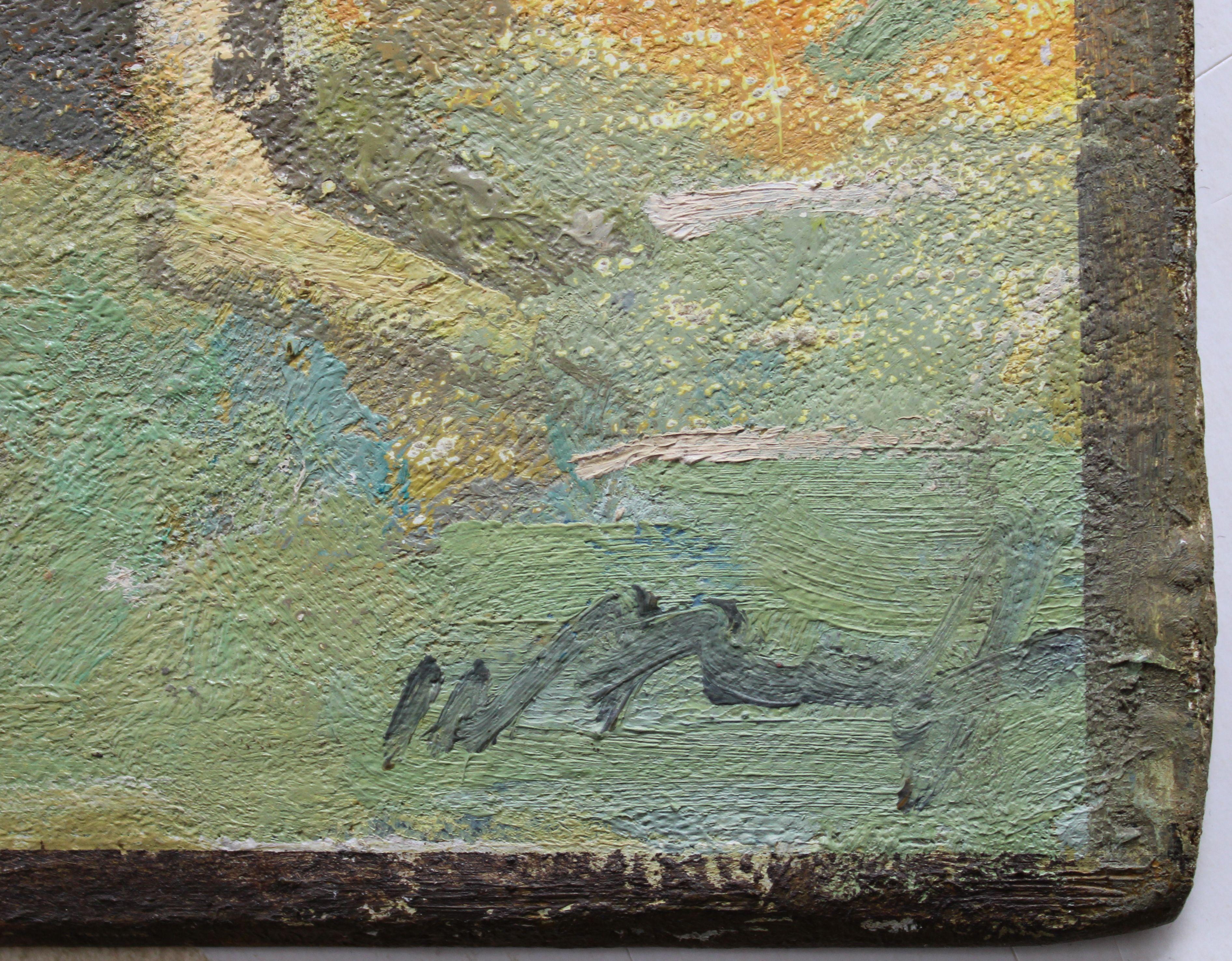 Wandernde Seele. Öl auf Karton, 29 x 16, 5 cm, Öl – Painting von Victor Karnauh 