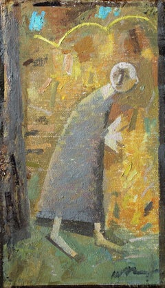 Wandering Soul. Oil on cardboard, 29 x 16. 5 cm