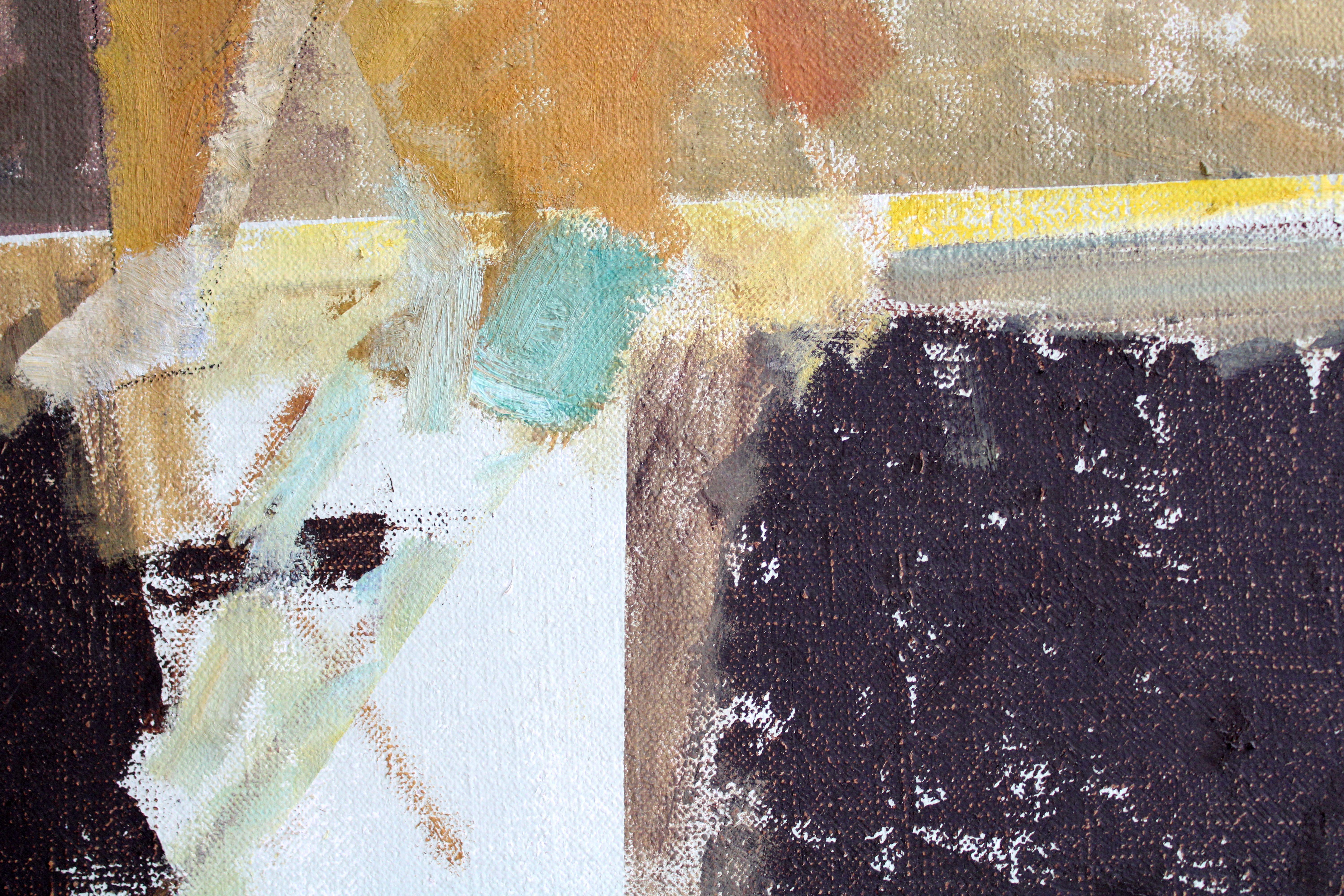 Vento. Olio su tela, 95x116 cm - Abstract Painting Beige di Victor Karnauh 