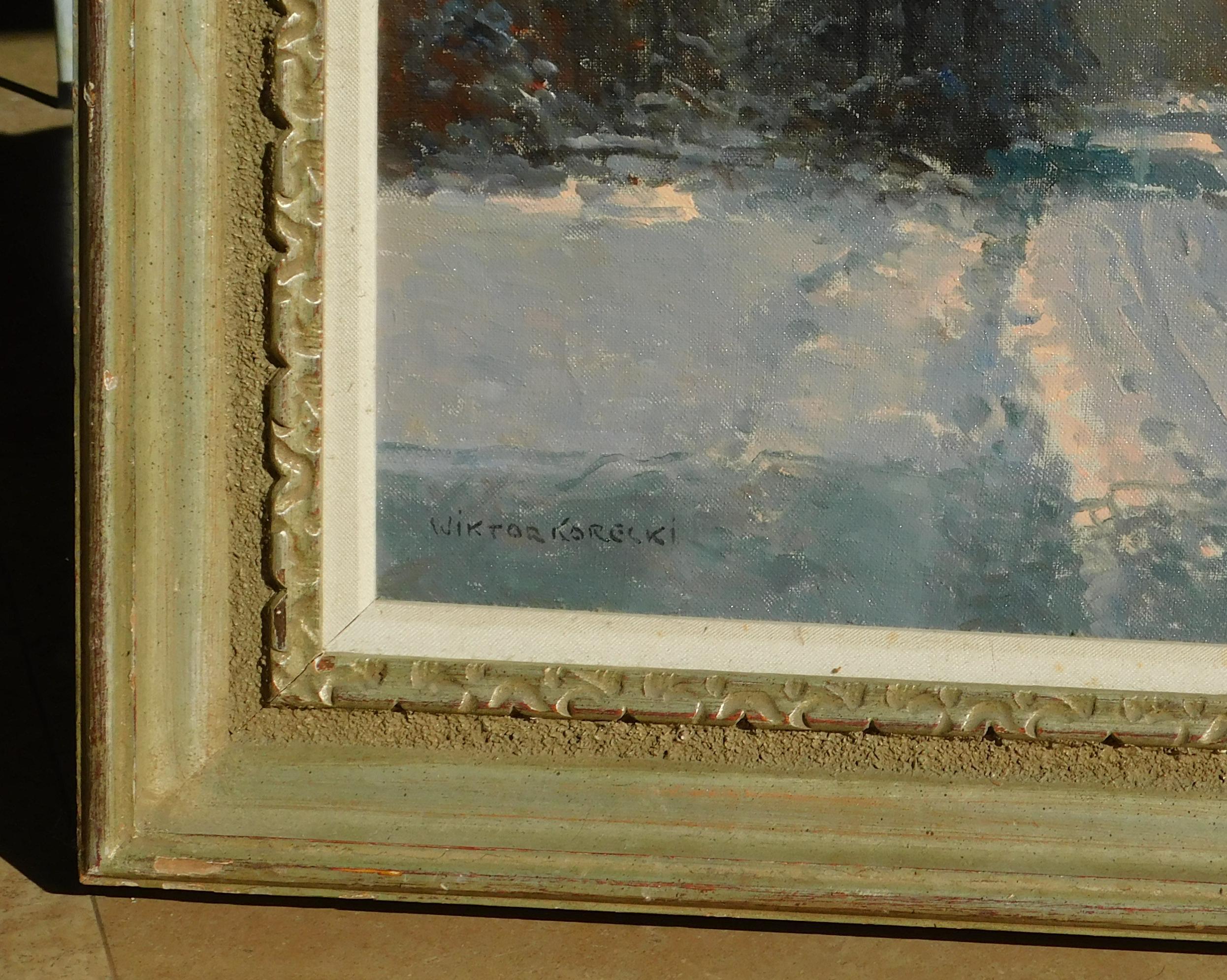 Victor Korecki Artista polaco Paisaje invernal Pintura en venta 2