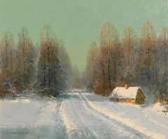 Victor Korecki Artista polaco Paisaje invernal Pintura