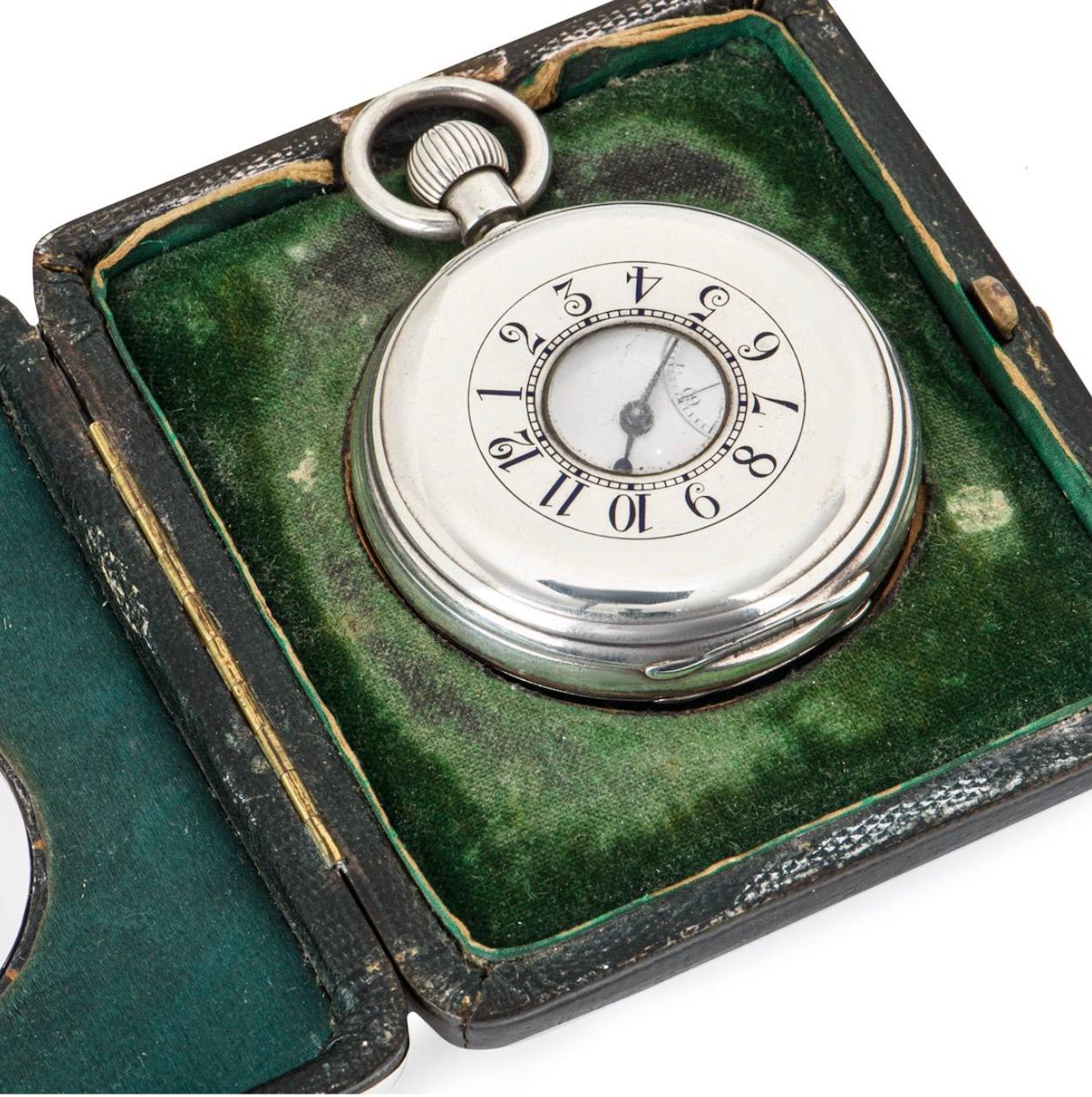 Victor Kullberg Rare Silver Half Hunter Keyless Lever Pocket Watch, C1890s In Excellent Condition In London, GB