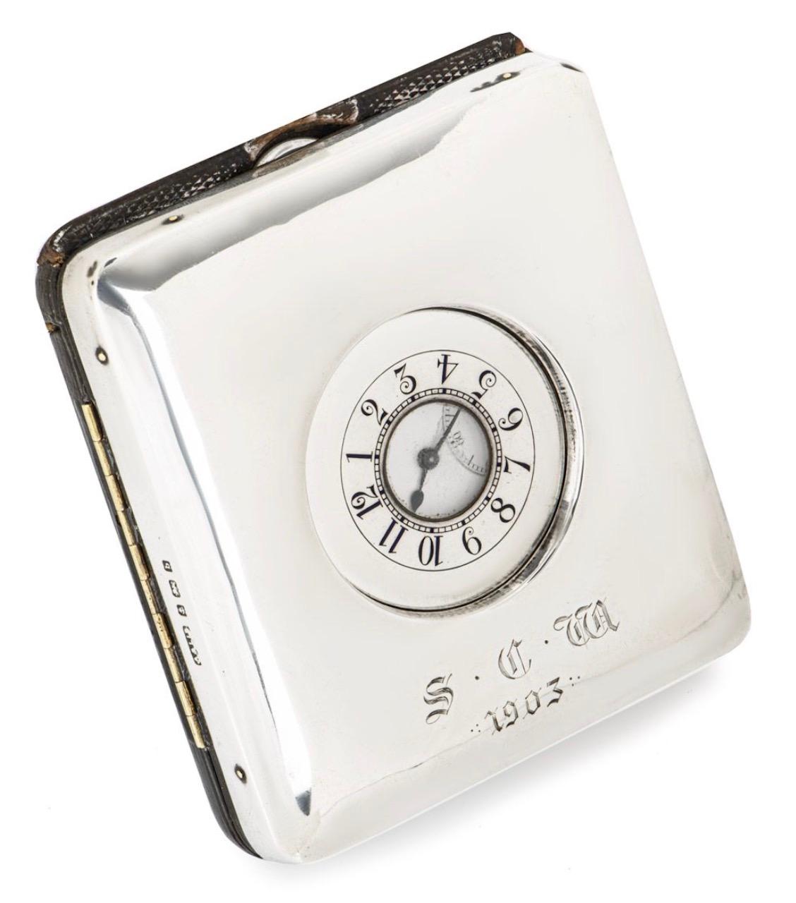 Men's Victor Kullberg Rare Silver Half Hunter Keyless Lever Pocket Watch, C1890s