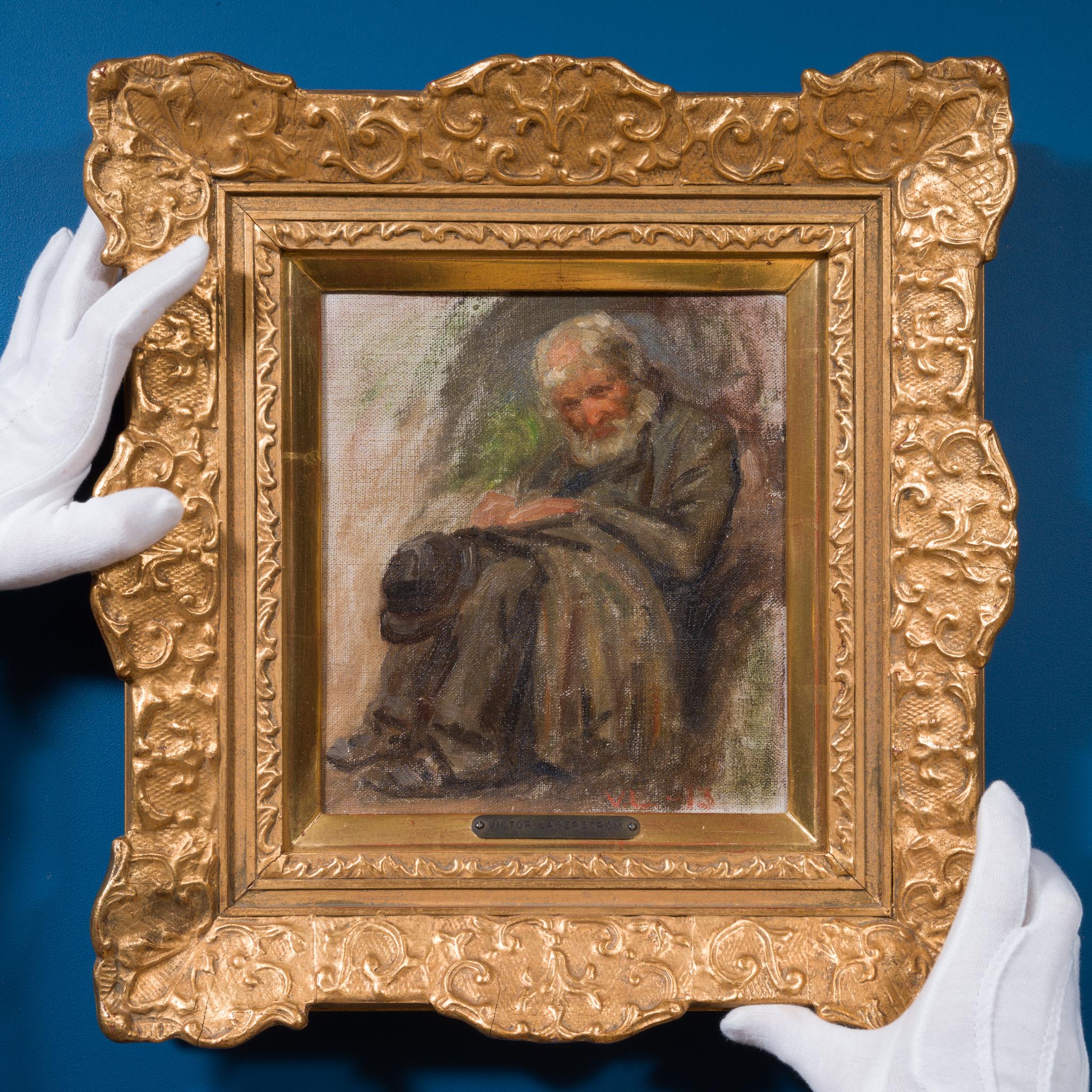 Porträt eines älteren Mannes, 1913 (Post-Impressionismus), Painting, von Victor Lagerström