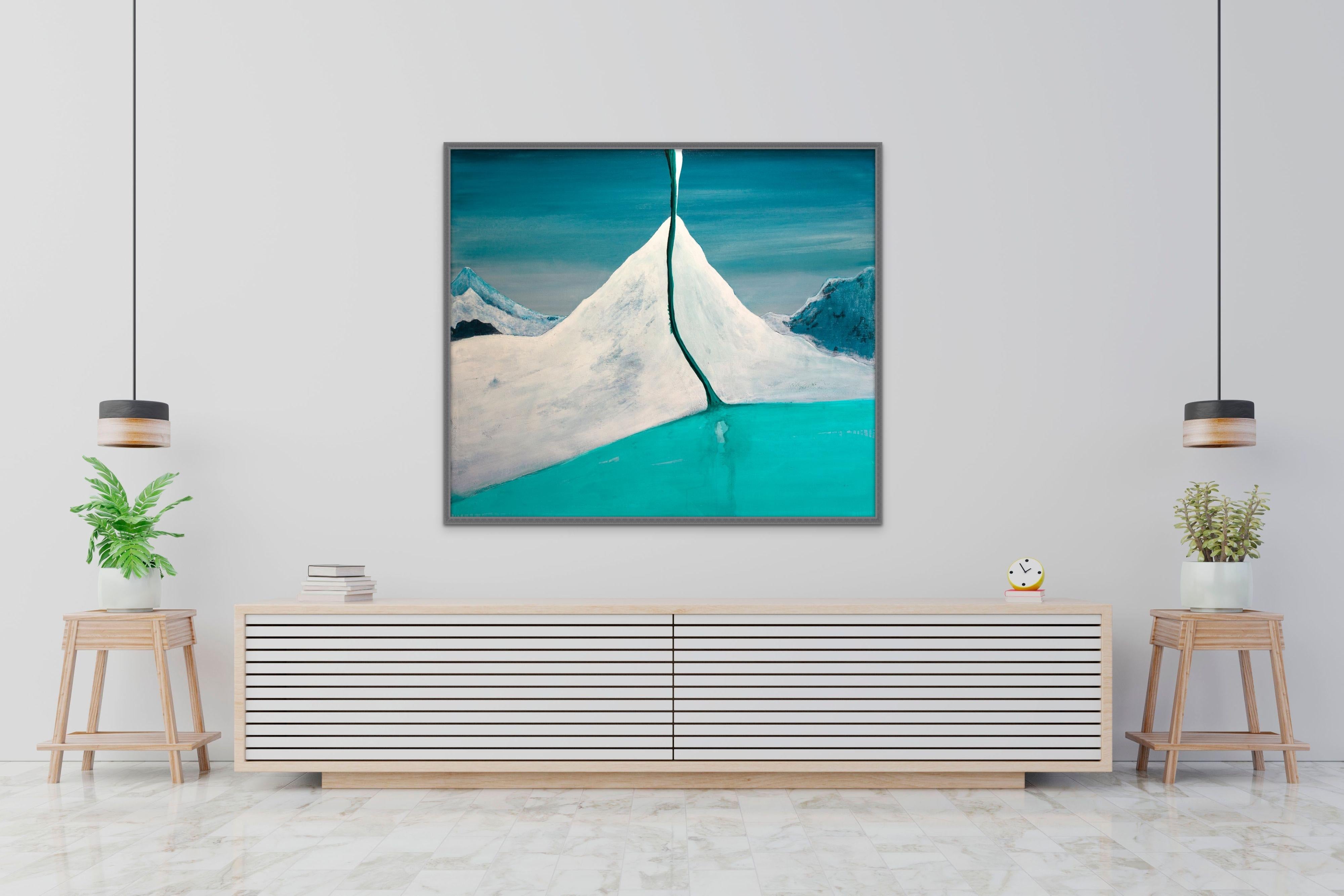 Peinture abstraite - Paysage et eau de Victor Manuel Gomez en vente 2