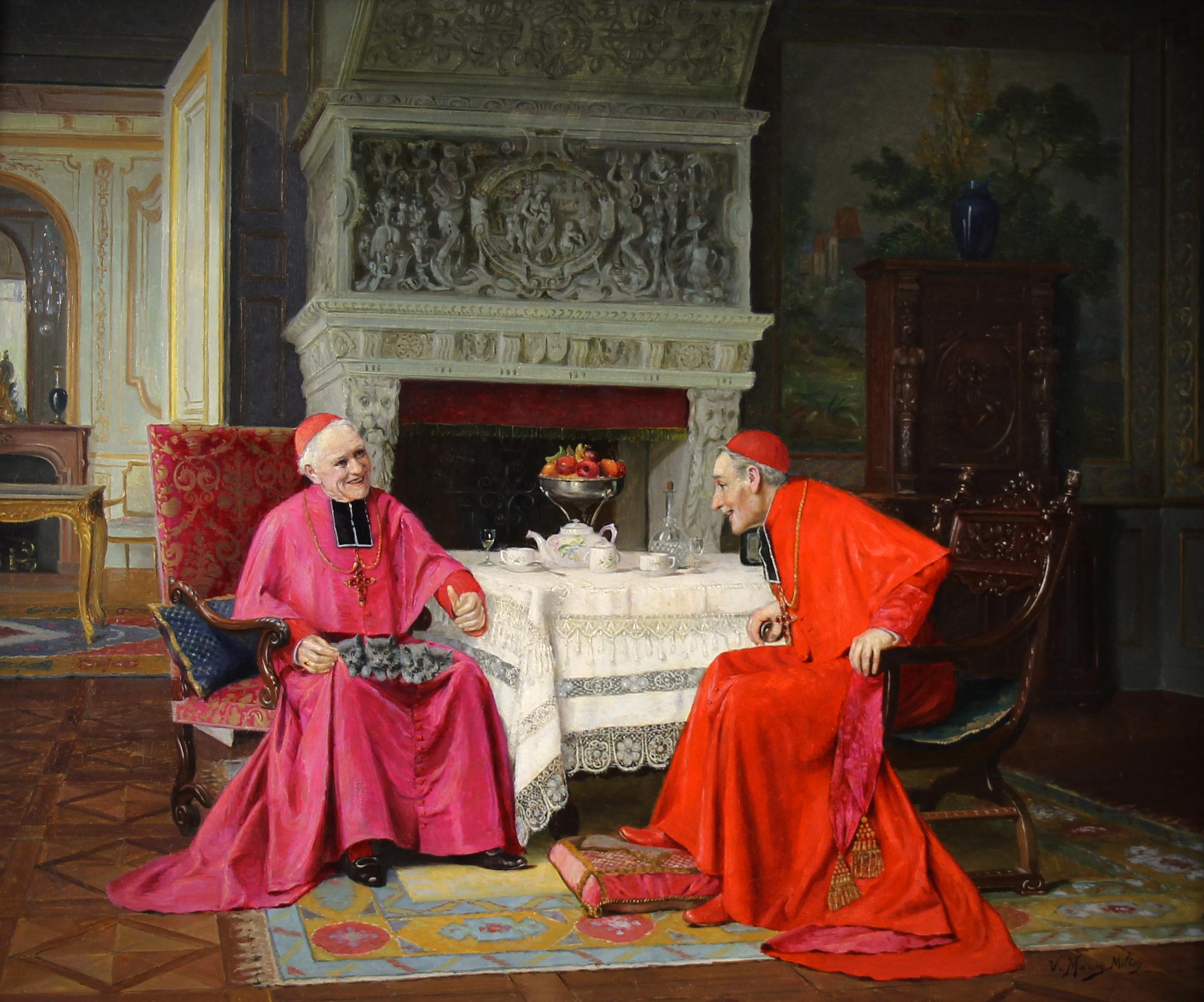 I preferiti del cardinale Quadro a olio su tavola di Victor Marais-Milton in vendita 1