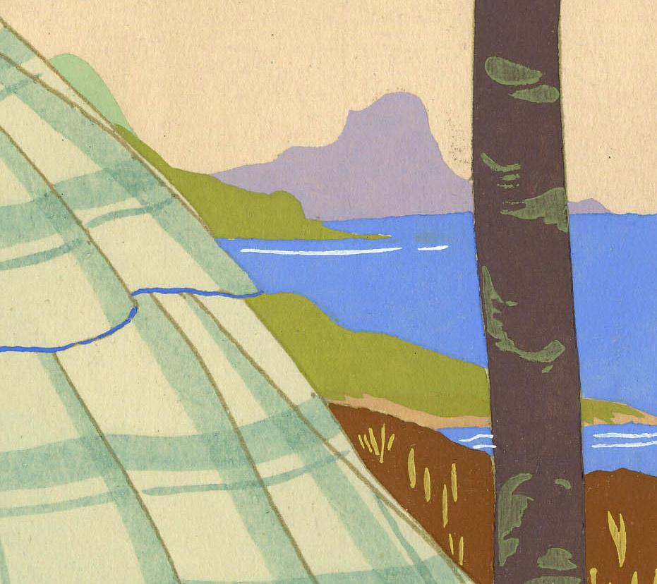 En Espagne
Pochoir (silk screen) printed in colors
Signed by the artist in pencil lower right
The artist won a gold medal in Paris in 1925 for his pochoirs
Condition: Excellent
Image size: 11-1/2 x 13
