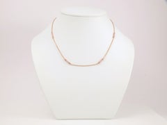 Victor Mayer 18k Rose Gold Kette Halskette mit vier rosa Vitreous Enamel Links