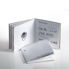 Gemelli Victor Mayer Smalto blu rotondo in oro bianco 18 carati con 2 diamanti da 0,26 carati