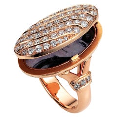 Victor Mayer Calima Locket Ring 18k Rose Gold with 68 Diamonds