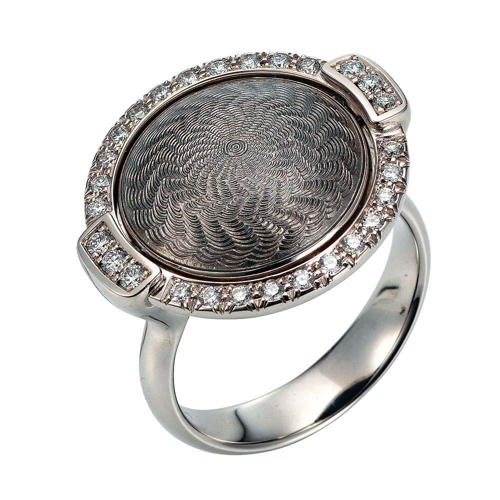 Taglio brillante Anello Victor Mayer Argento Candy Smalto Blu Oro Bianco 18k 78 Diamanti 0,47 carati in vendita