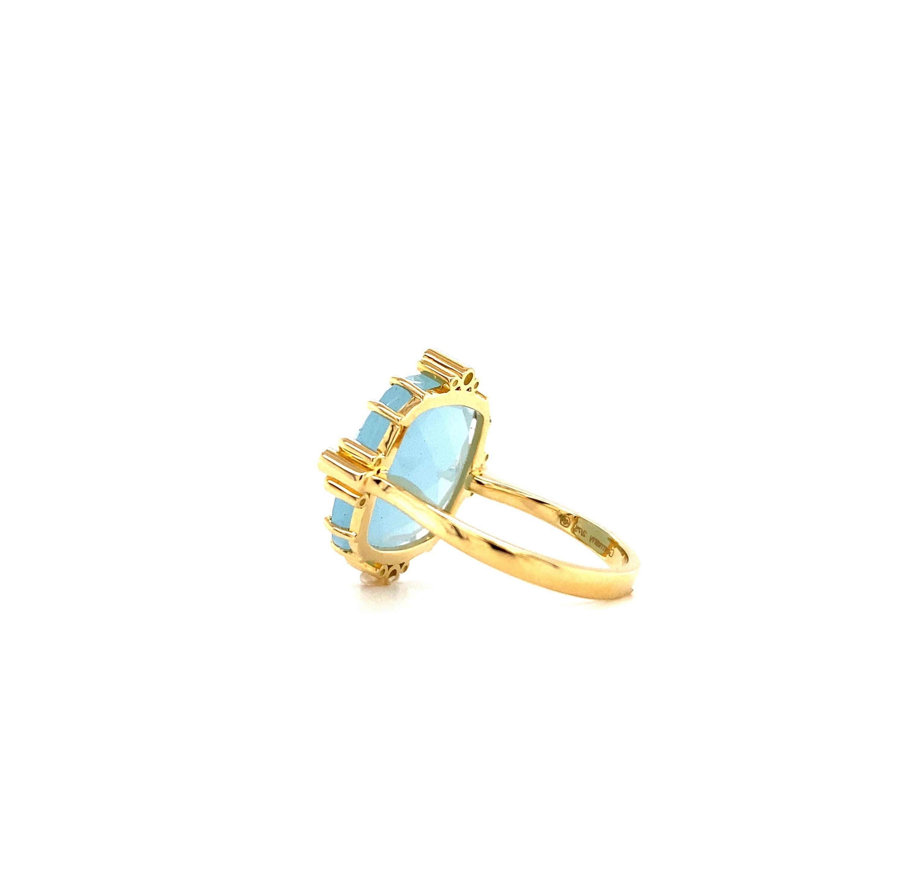 Victor Mayer Celeste Ring, 18k GG, Aquamarine, Diamonds 0, 08 Ct For Sale 2