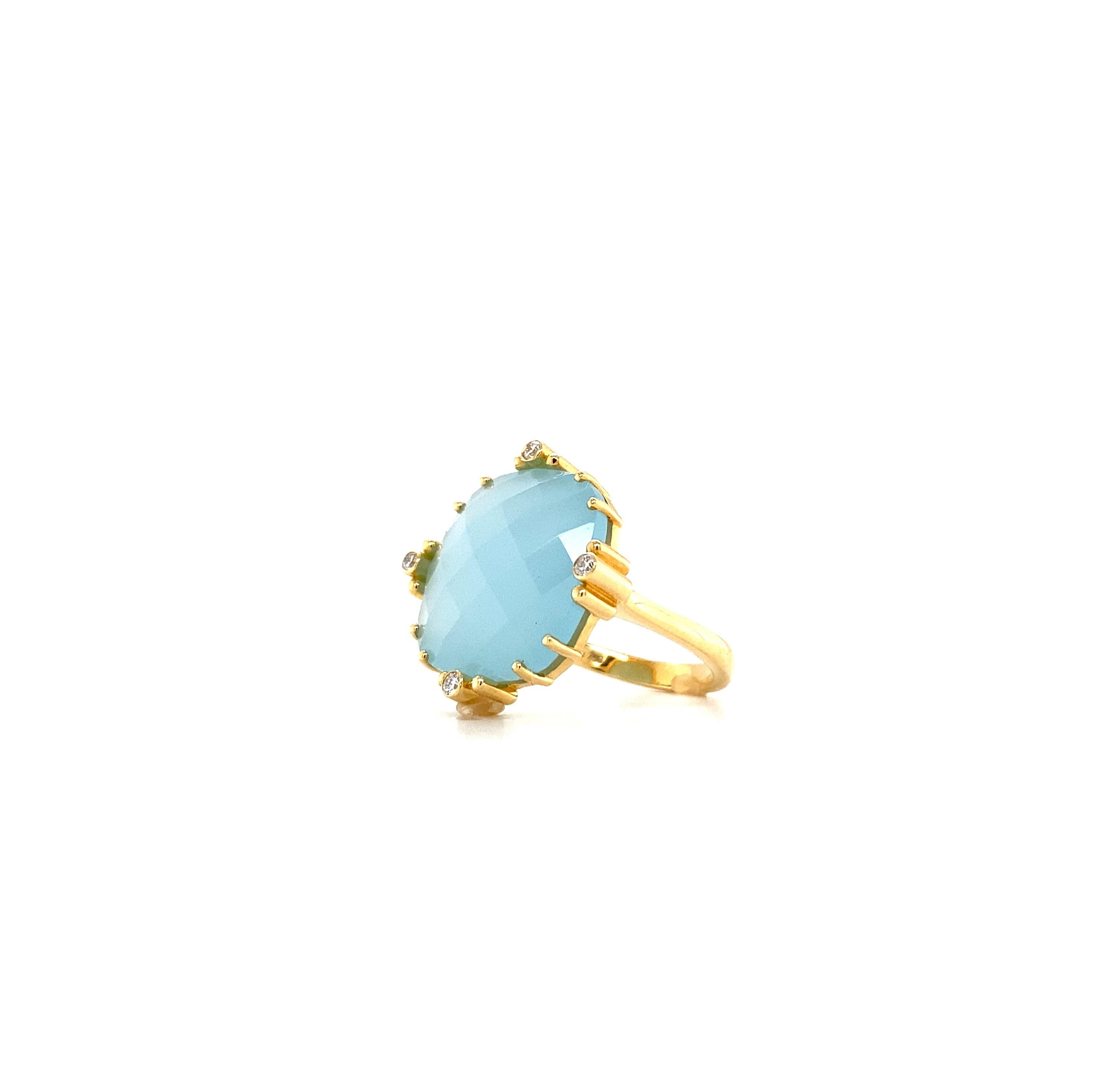 Victor Mayer Celeste Ring, 18k GG, Aquamarine, Diamonds 0, 08 Ct For Sale 4