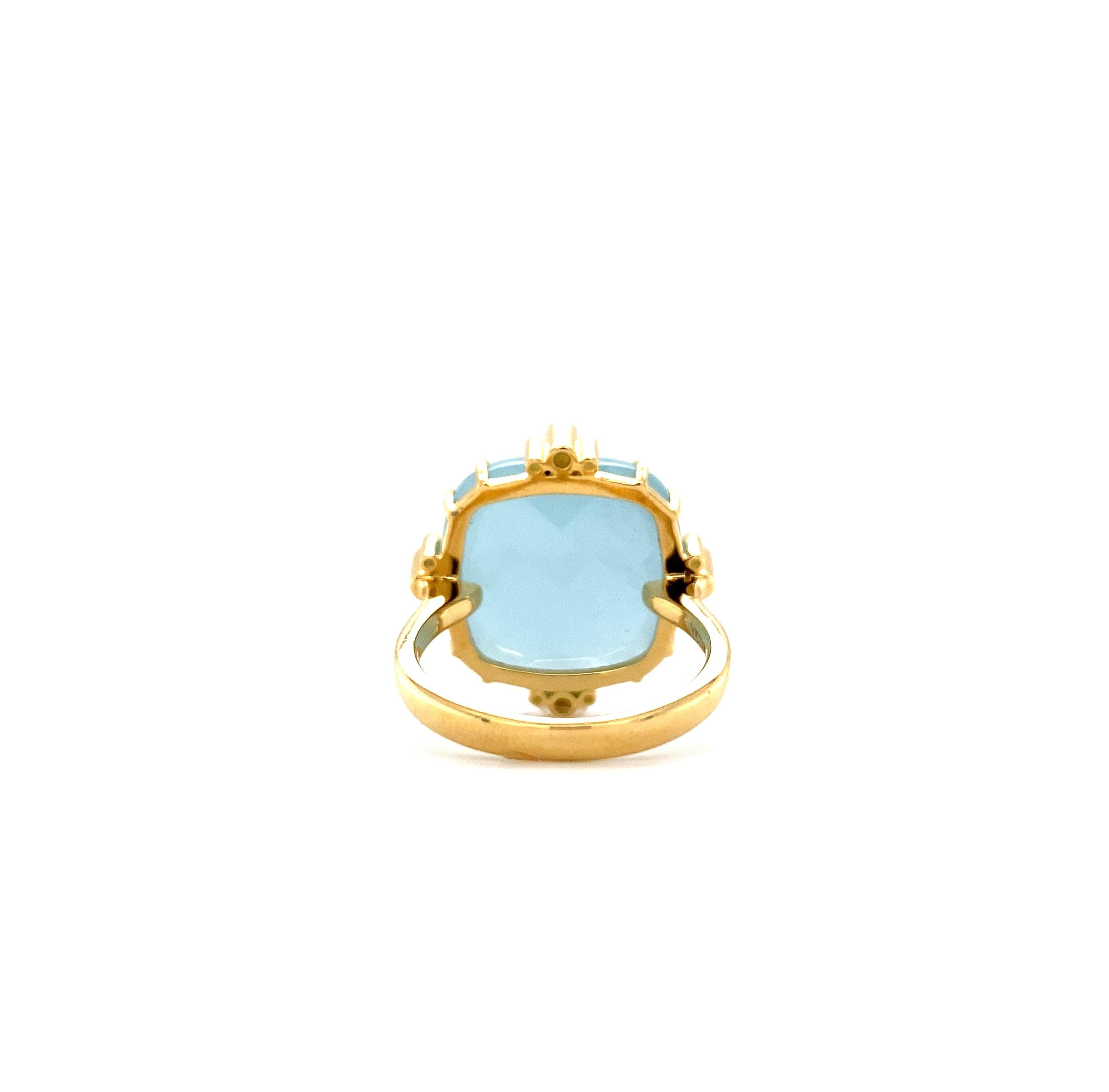 Victor Mayer Celeste Ring, 18k GG, Aquamarine, Diamonds 0, 08 Ct For Sale 1
