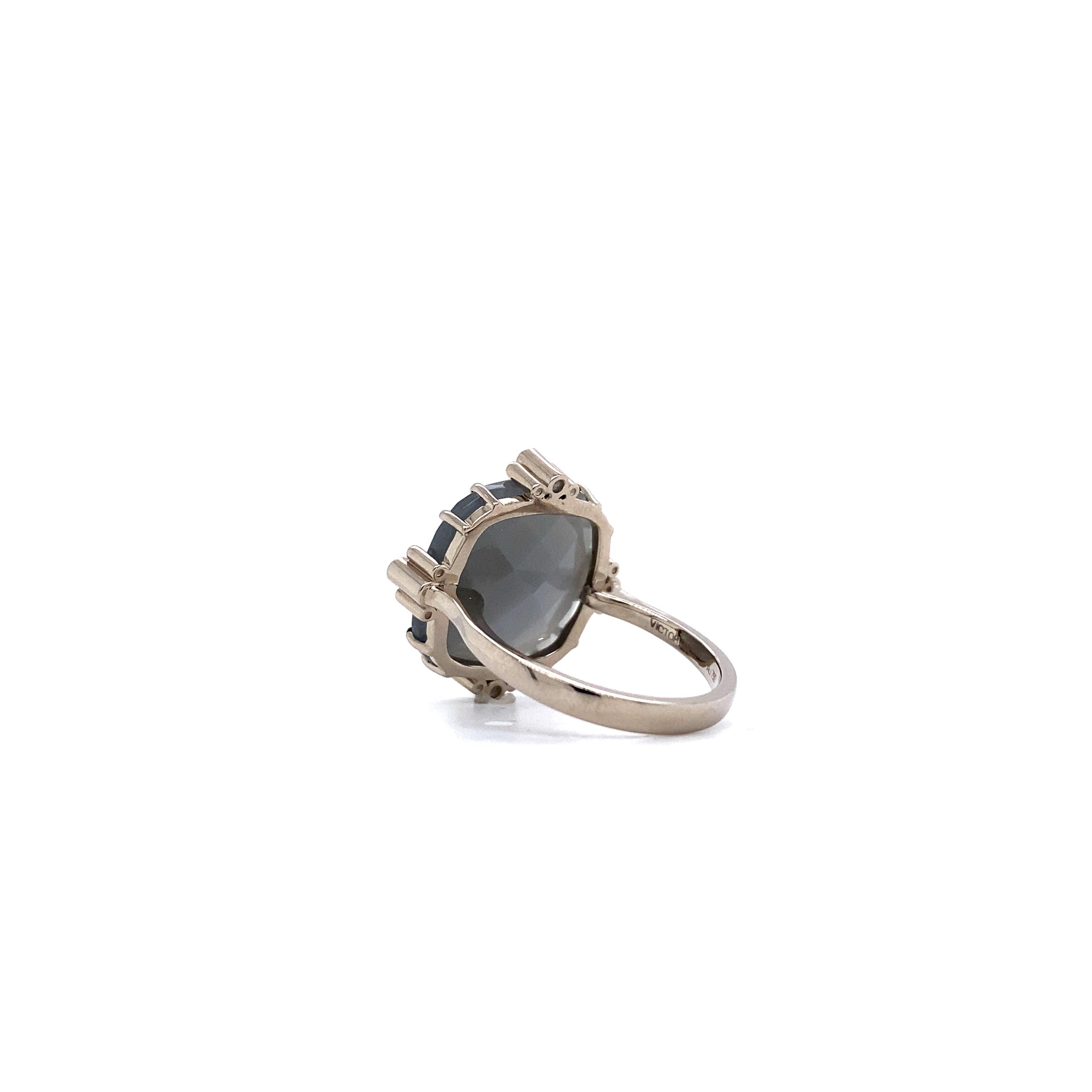 Victor Mayer Celeste Ring, 18k White Gold, Moonstone, Diamonds 0, 08 Ct For Sale 3