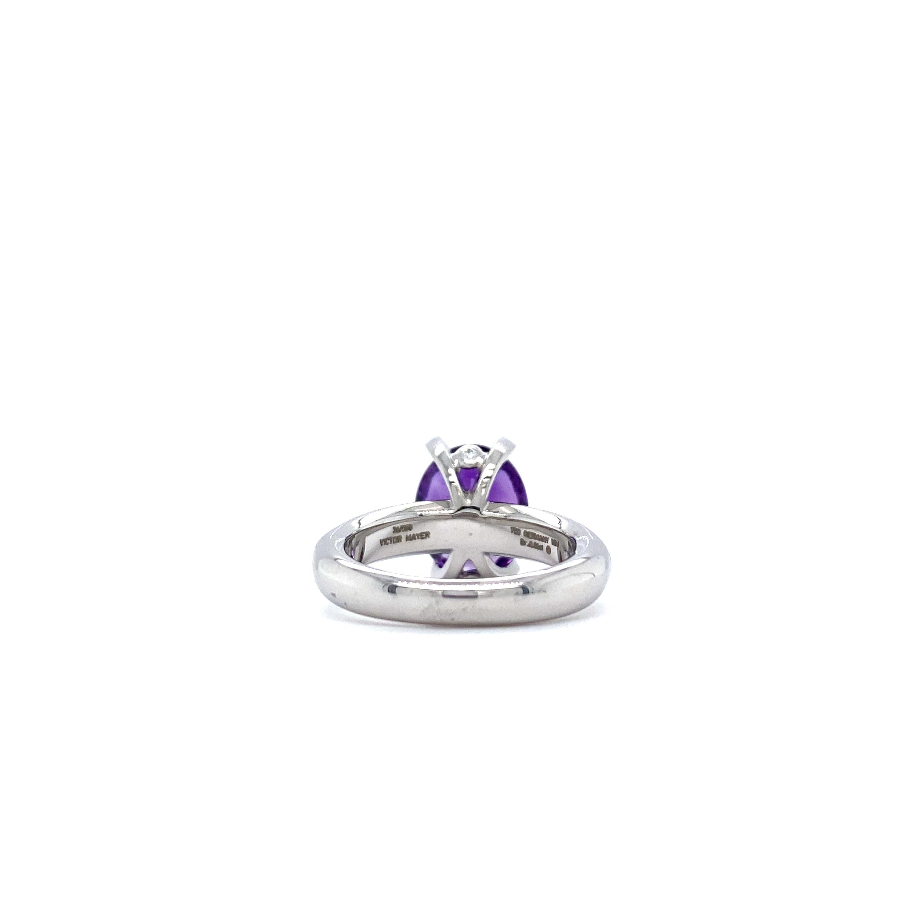 Brilliant Cut Victor Mayer Cocktail Anthracite Enamel Ring 18k White Gold with Diamonds For Sale
