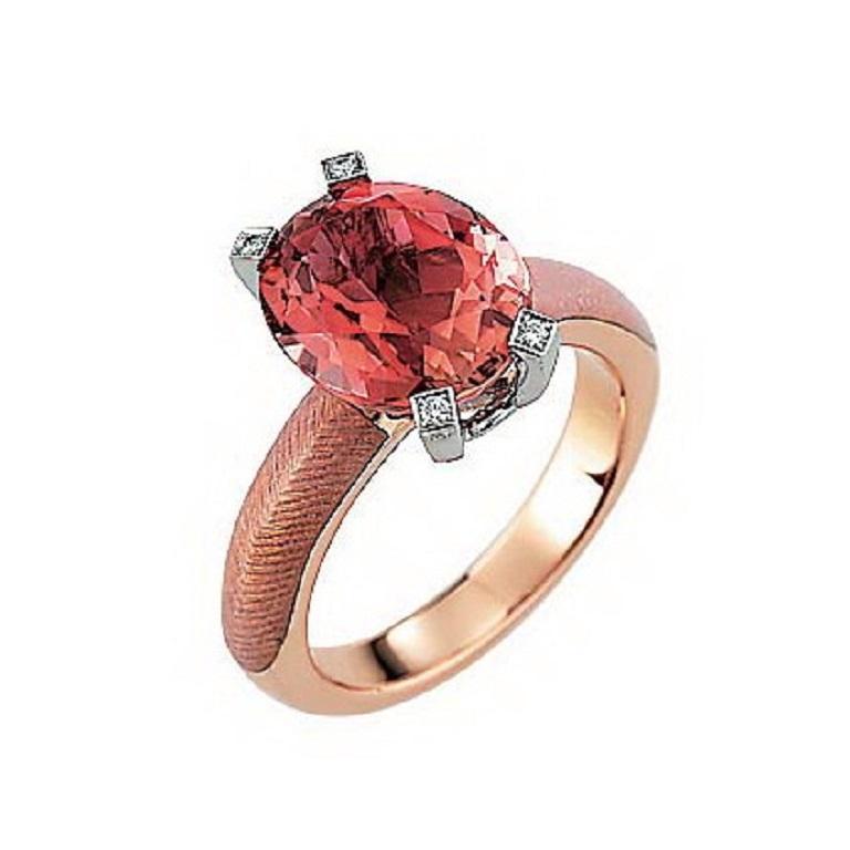 Contemporary Victor Mayer Cocktail Enamel Ring 18k Rose Gold/White Gold with Diamonds For Sale