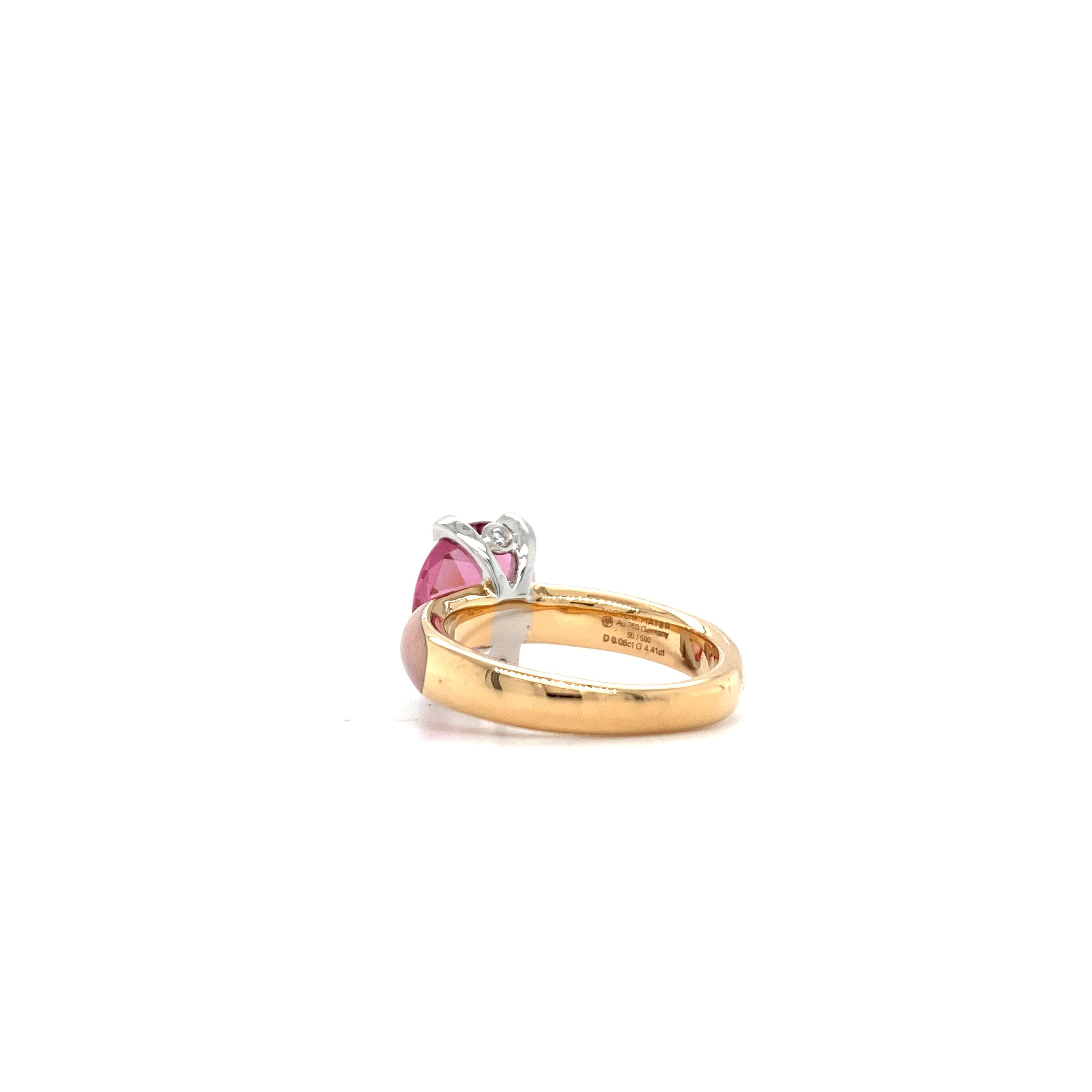 Victor Mayer Cocktail Enamel Ring 18k Rose Gold/White Gold with Diamonds For Sale 2