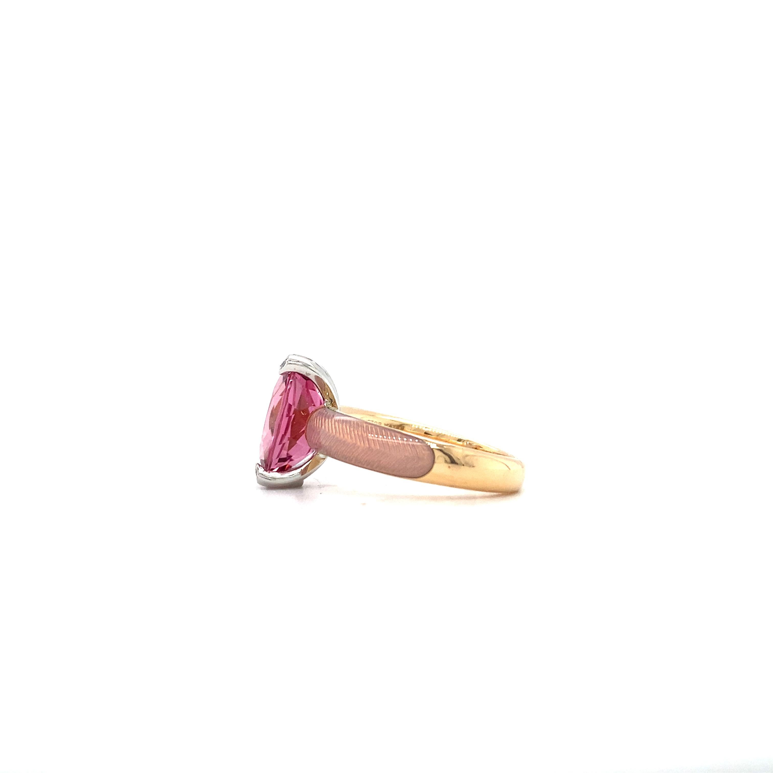 Victor Mayer Cocktail Enamel Ring 18k Rose Gold/White Gold with Diamonds For Sale 3