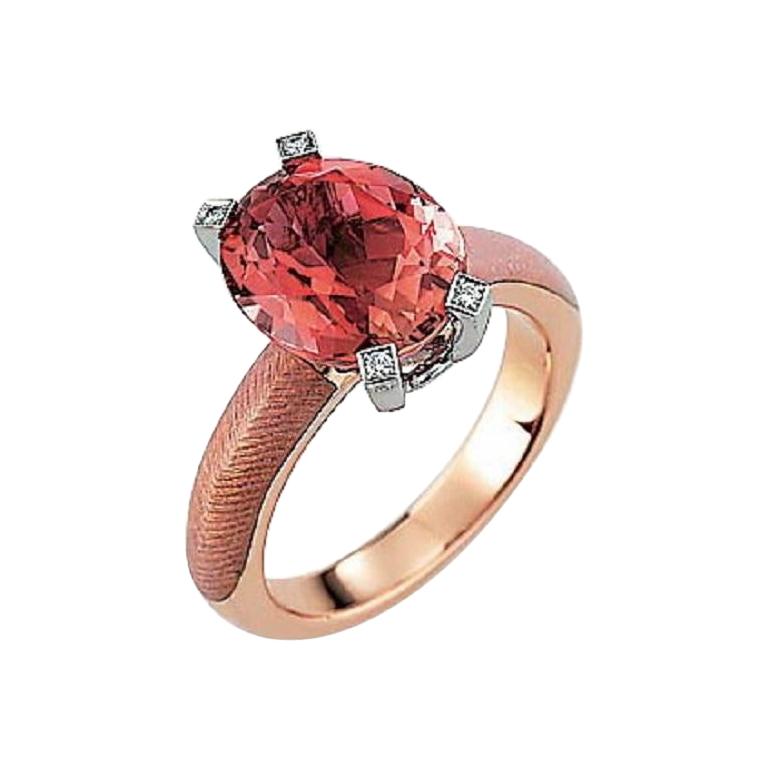 Victor Mayer Cocktail Enamel Ring 18k Rose Gold/White Gold with Diamonds For Sale