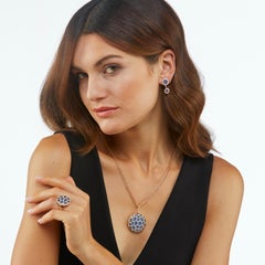 Victor Mayer Constance Light Blue Enamel Ring 18k Rose Gold with Diamonds