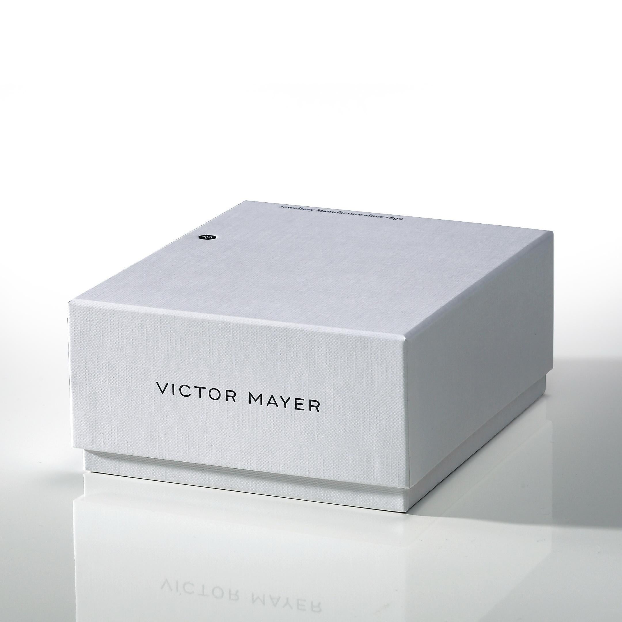 Contemporary Victor Mayer Cufflinks Dorian Brown & Grey Enamel 18k White Gold 2 Diamonds  For Sale
