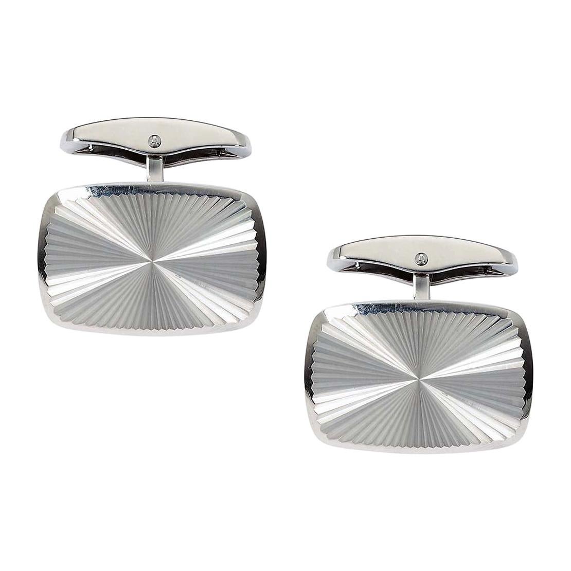 Victor Mayer Dorian Cufflinks In 18k White Gold 15 mm X 21 mm