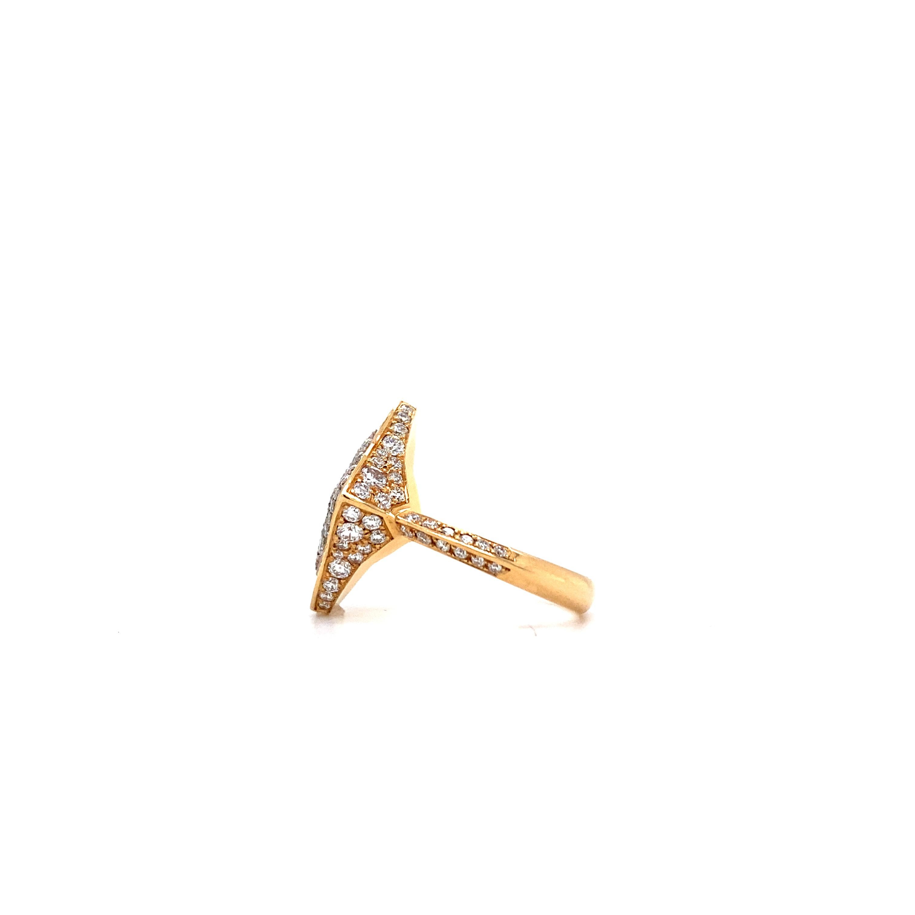 Victor Mayer Eloise Ring 18k Rose Gold/White Gold with 141 Diamonds For Sale 4
