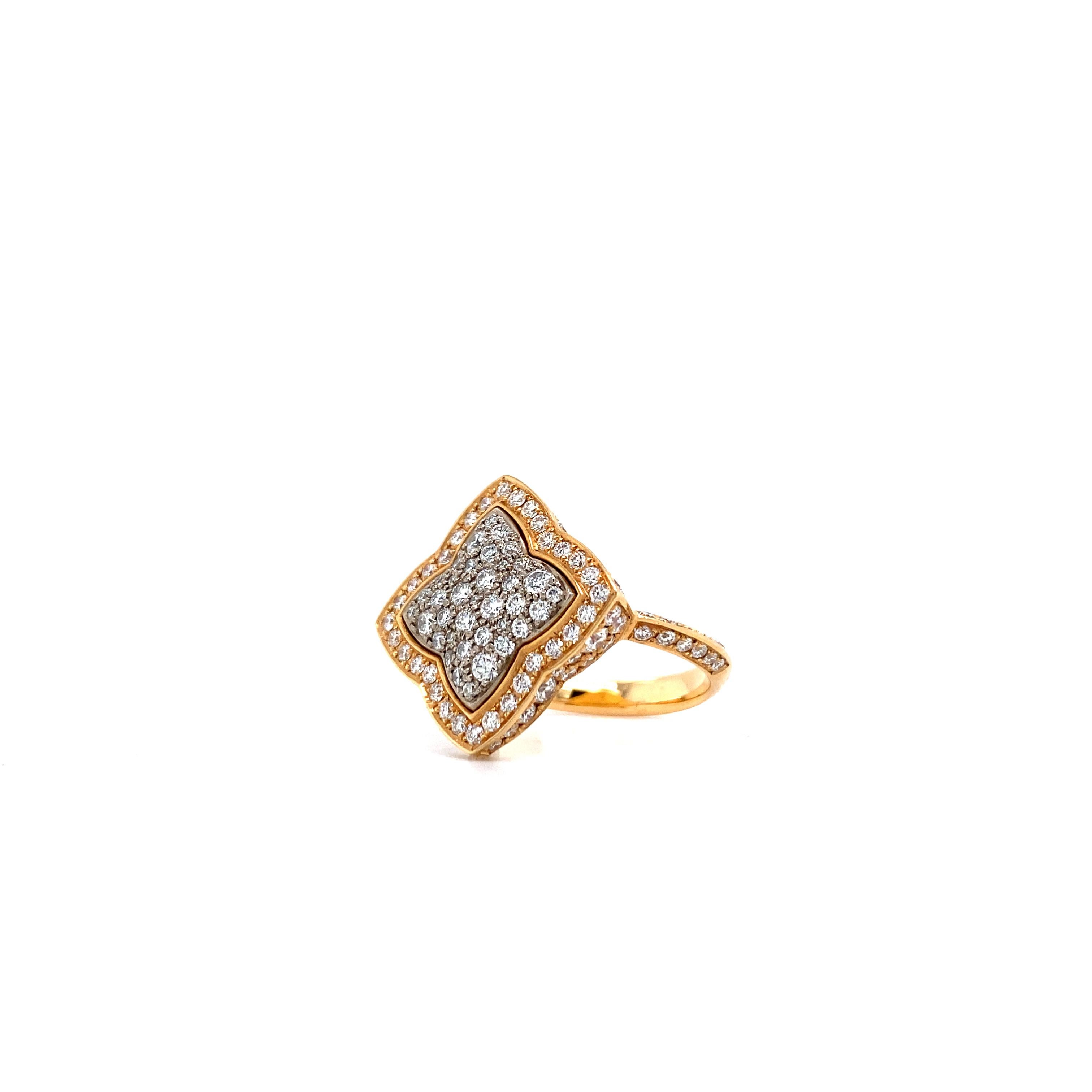 Victor Mayer Eloise Ring 18k Rose Gold/White Gold with 141 Diamonds For Sale 5