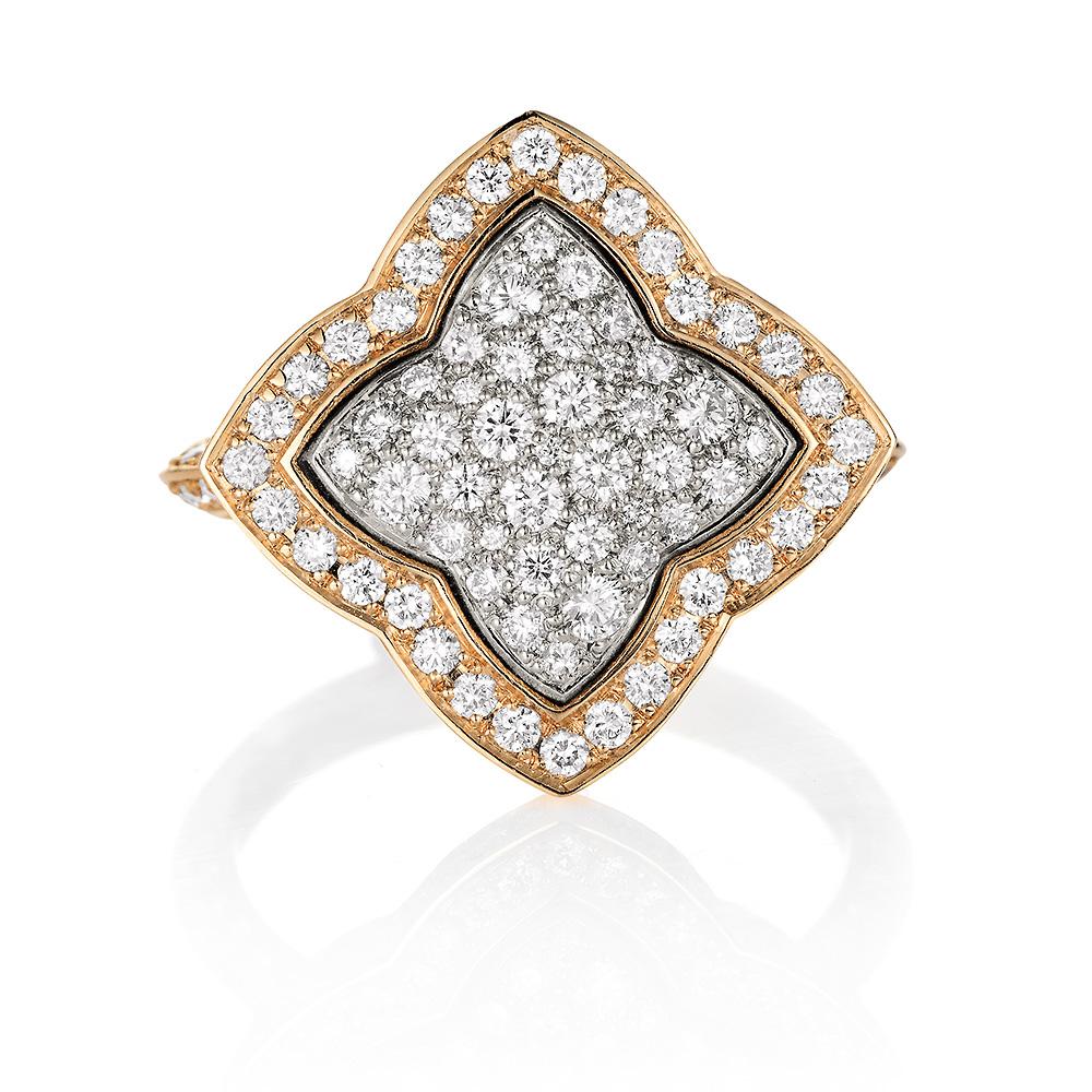 Brilliant Cut Victor Mayer Eloise Ring 18k Rose Gold/White Gold with 141 Diamonds For Sale