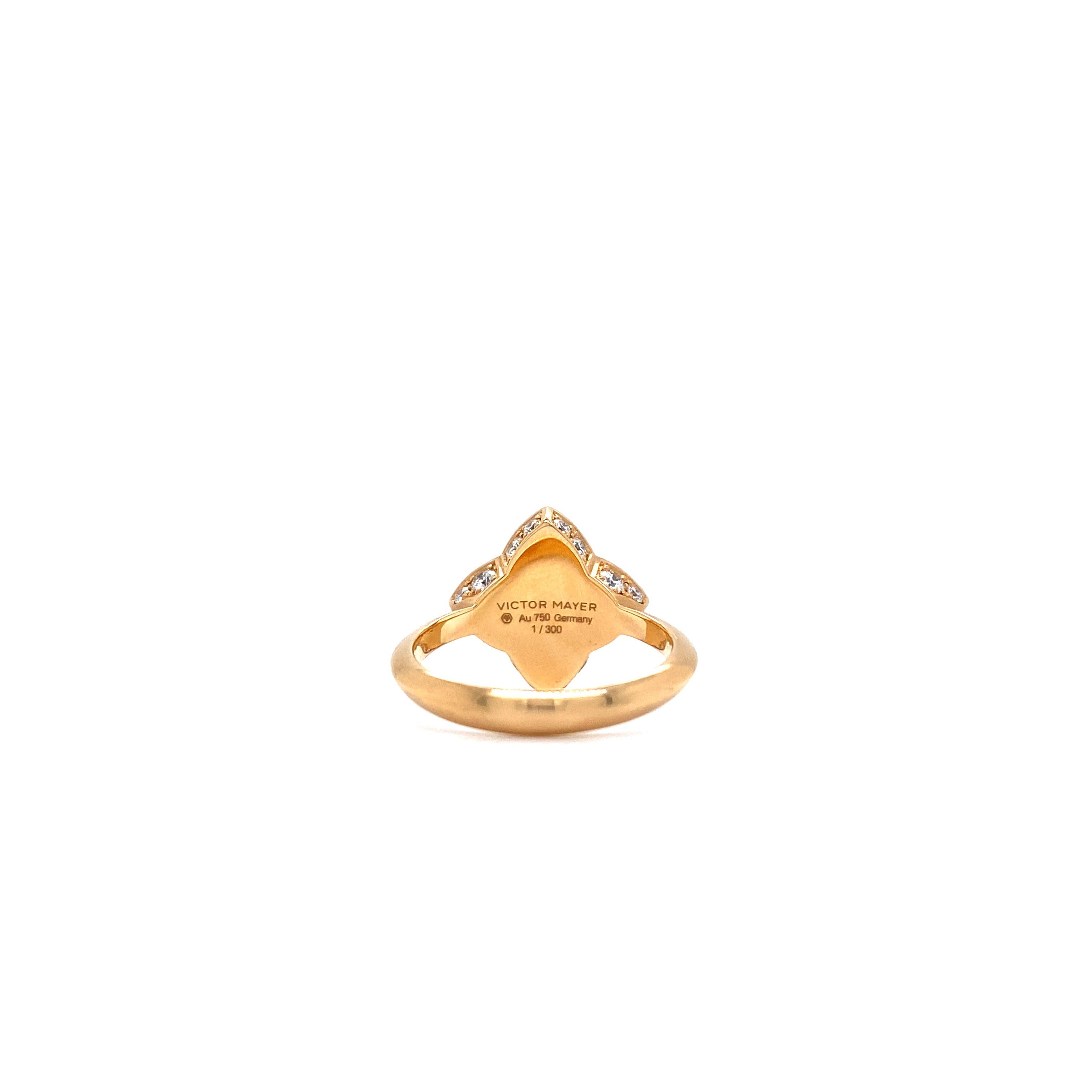 Victor Mayer Eloise Ring 18k Rose Gold/White Gold with 16 Diamonds For Sale 4