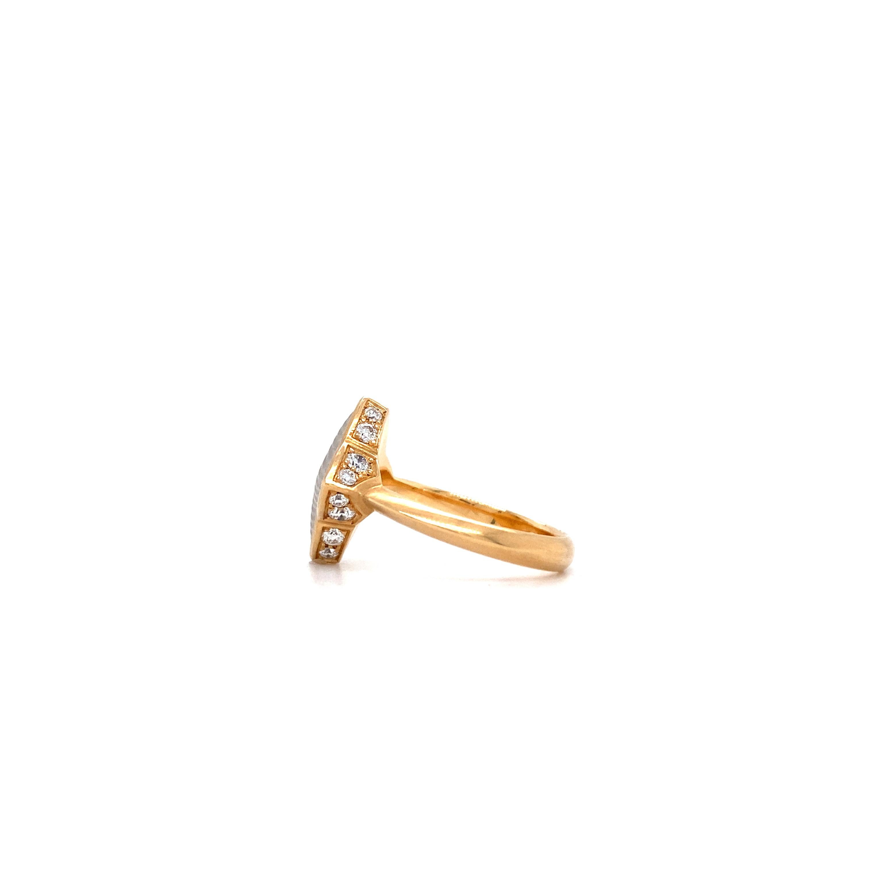 Victor Mayer Eloise Ring 18k Rose Gold/White Gold with 16 Diamonds For Sale 6