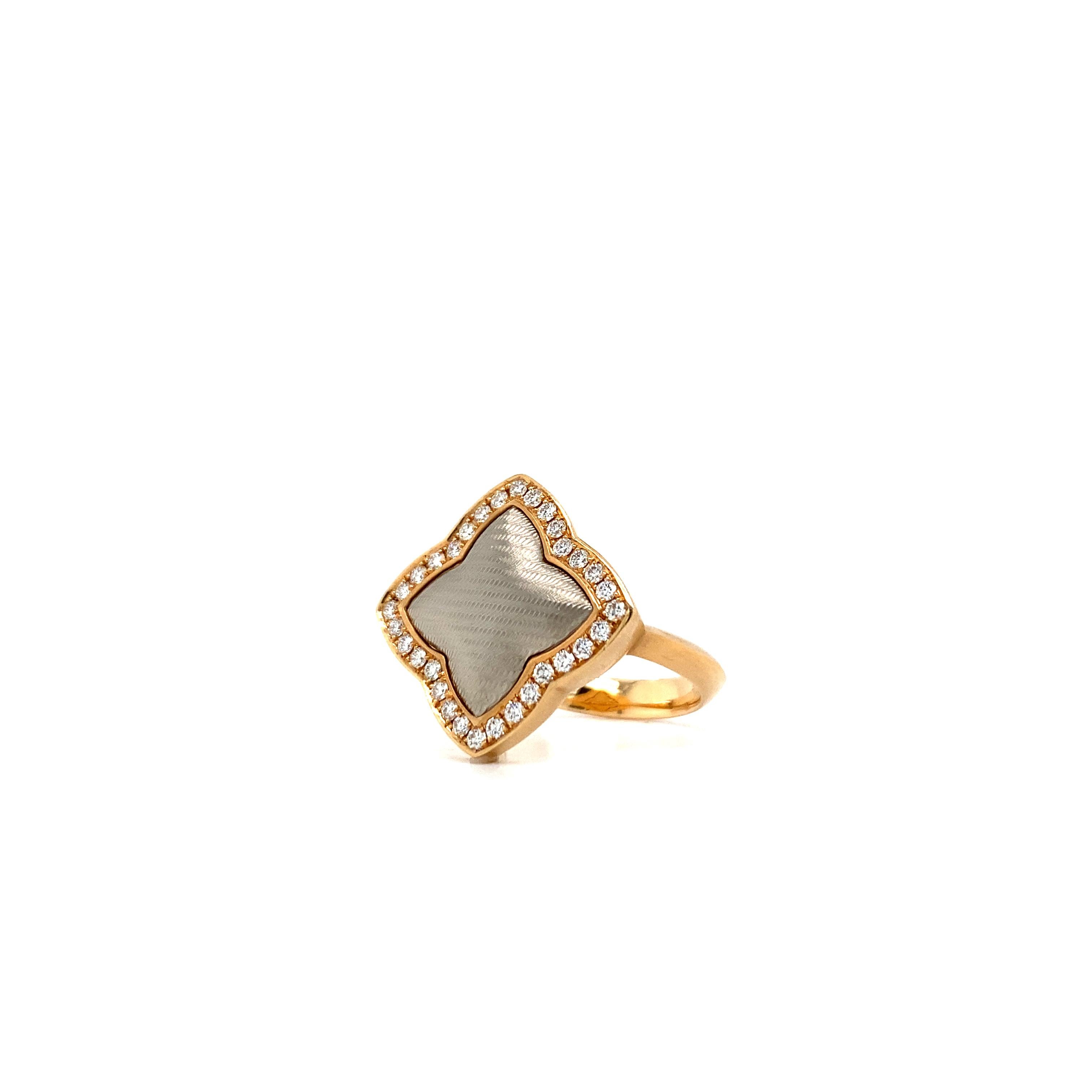 Victor Mayer Eloise Ring in 18 K Rose Gold/White Gold with Diamonds For Sale 5