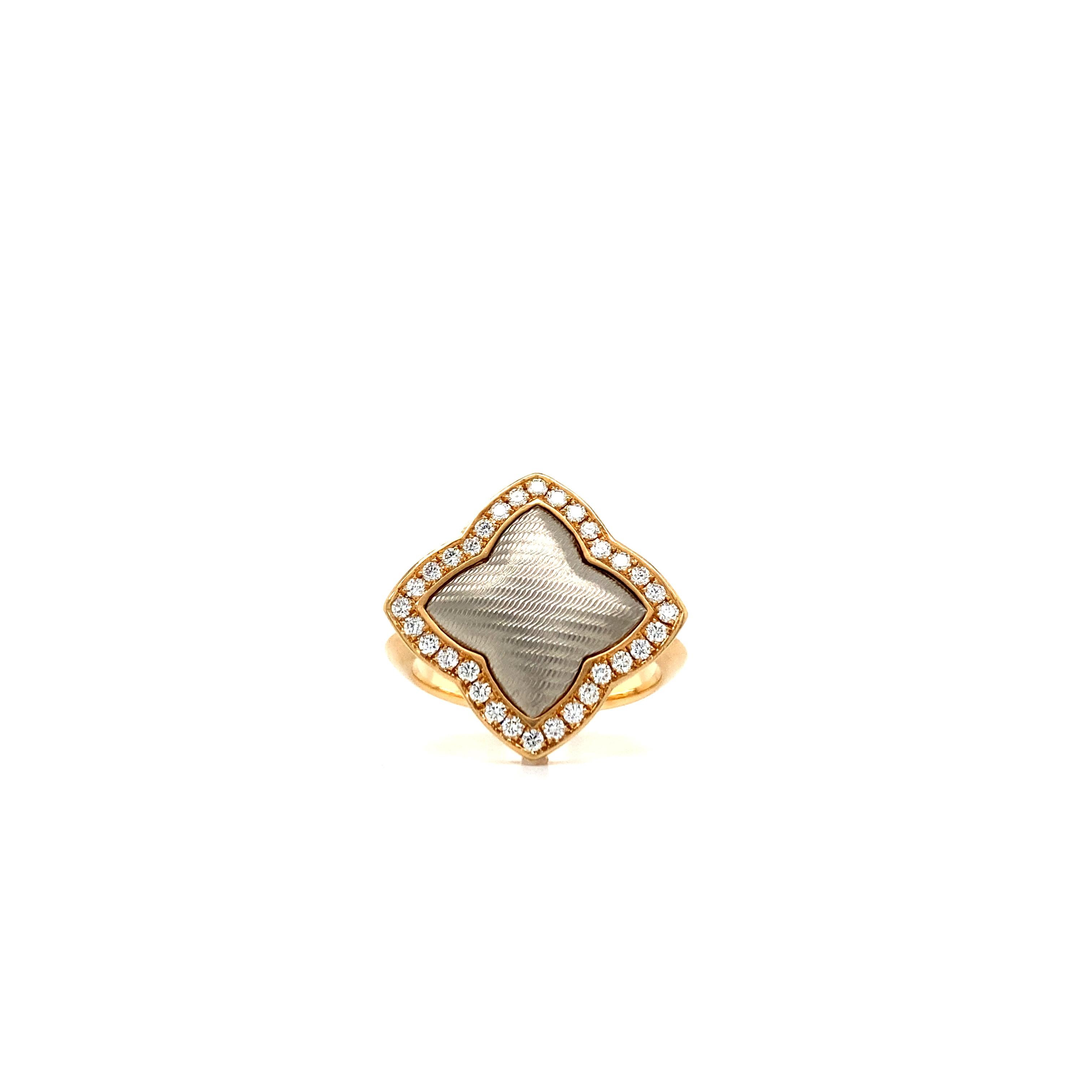 Ring Eloise von Victor Mayer aus 18 Karat Roségold/Weißgold mit Diamanten Damen im Angebot