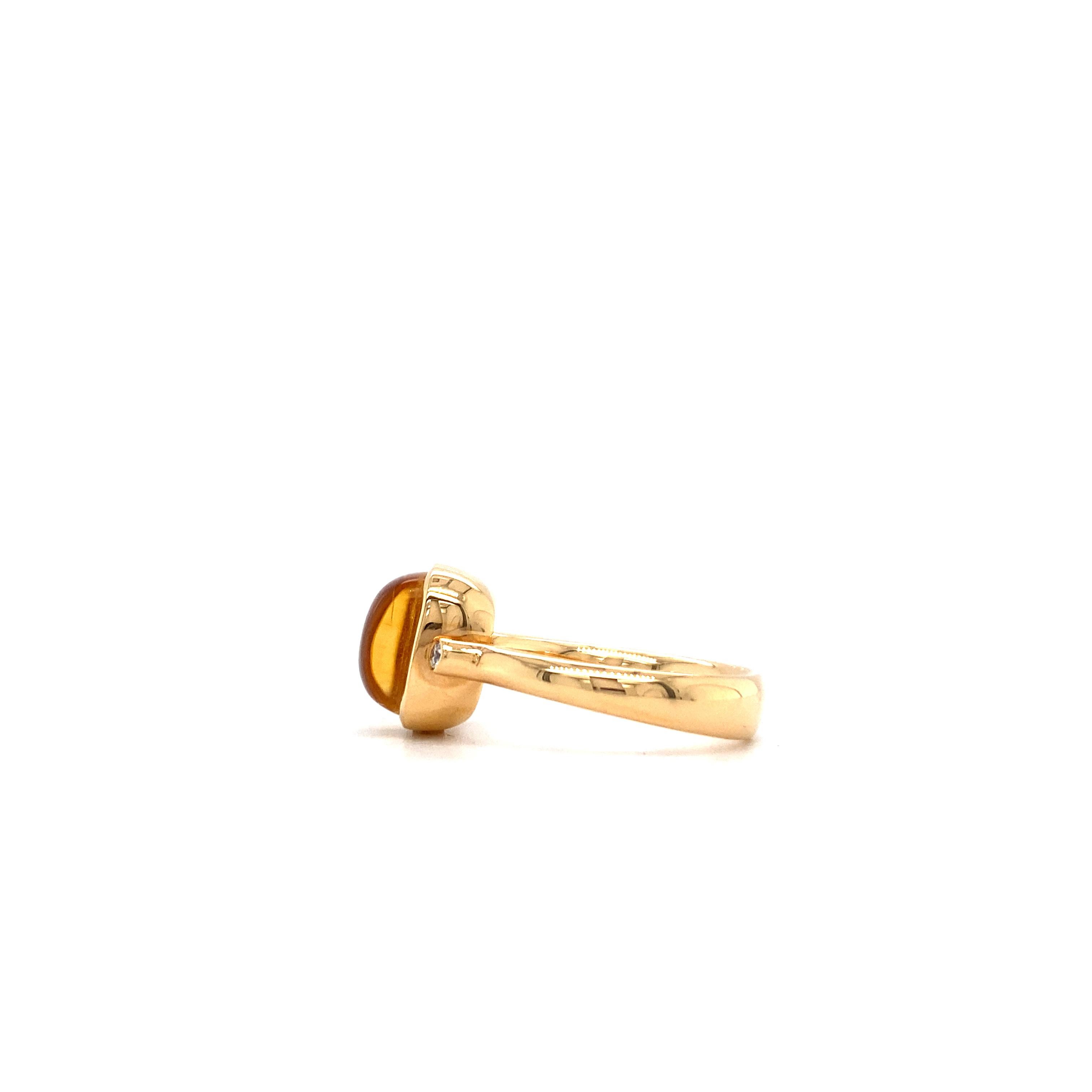 Victor Mayer Era Gold Citrine Ring in 18k Rose Gold with Diamonds For Sale 2