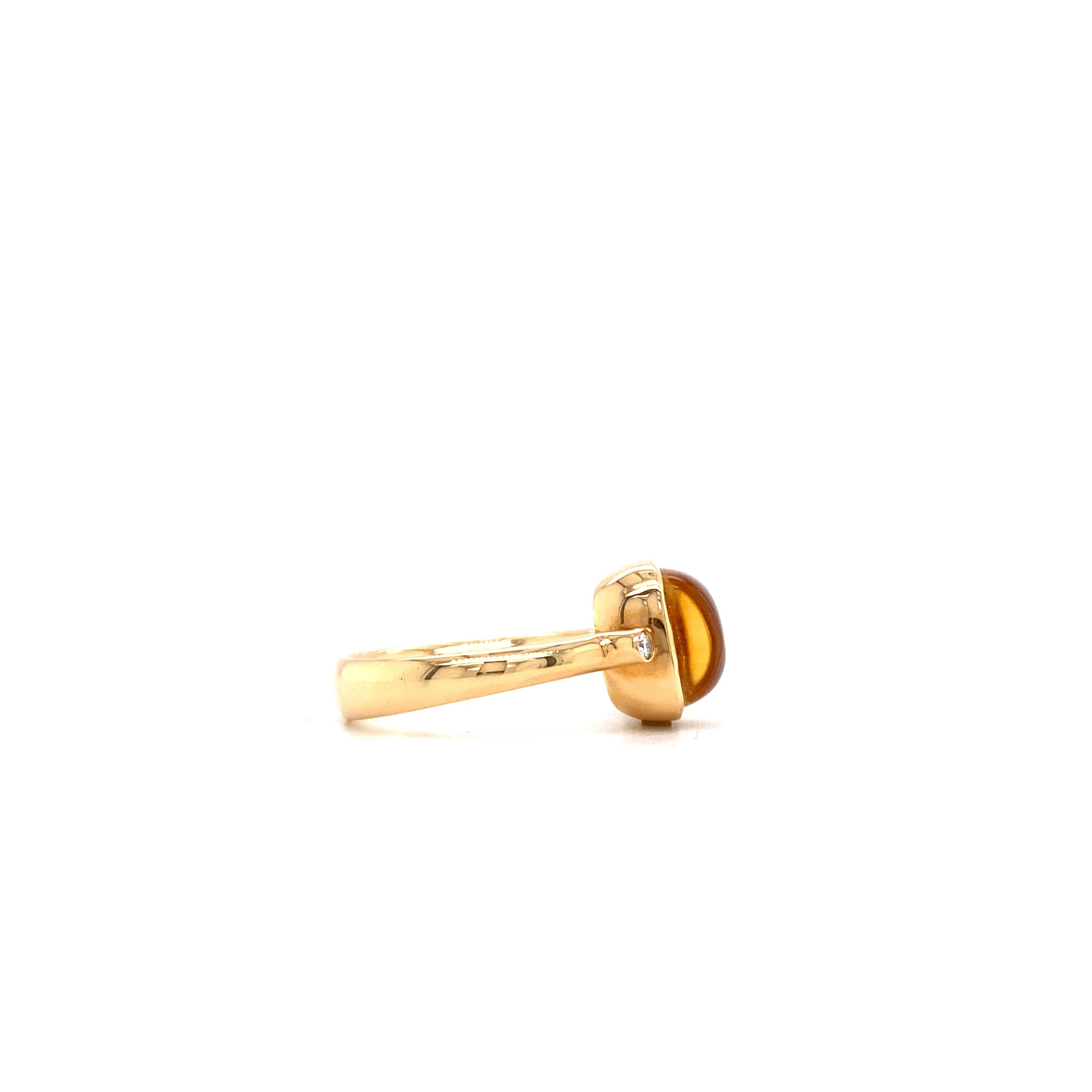 Victor Mayer Era Gold Citrine Ring in 18k Rose Gold with Diamonds In New Condition For Sale In Pforzheim, DE