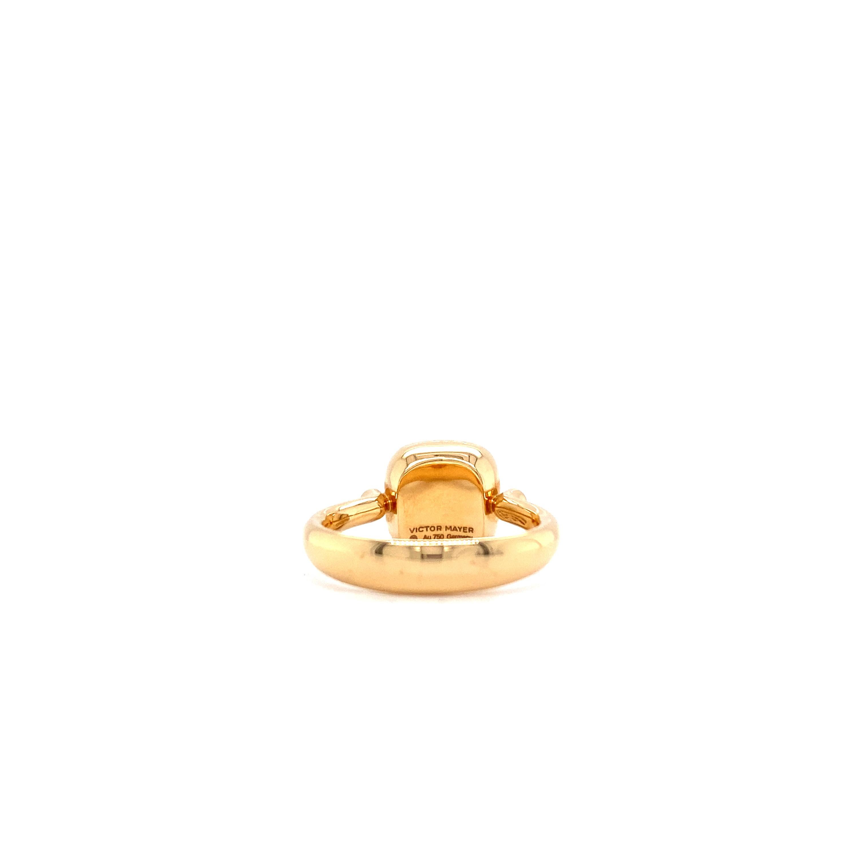 Women's Victor Mayer Era Gold Citrine Ring in 18k Rose Gold with Diamonds For Sale