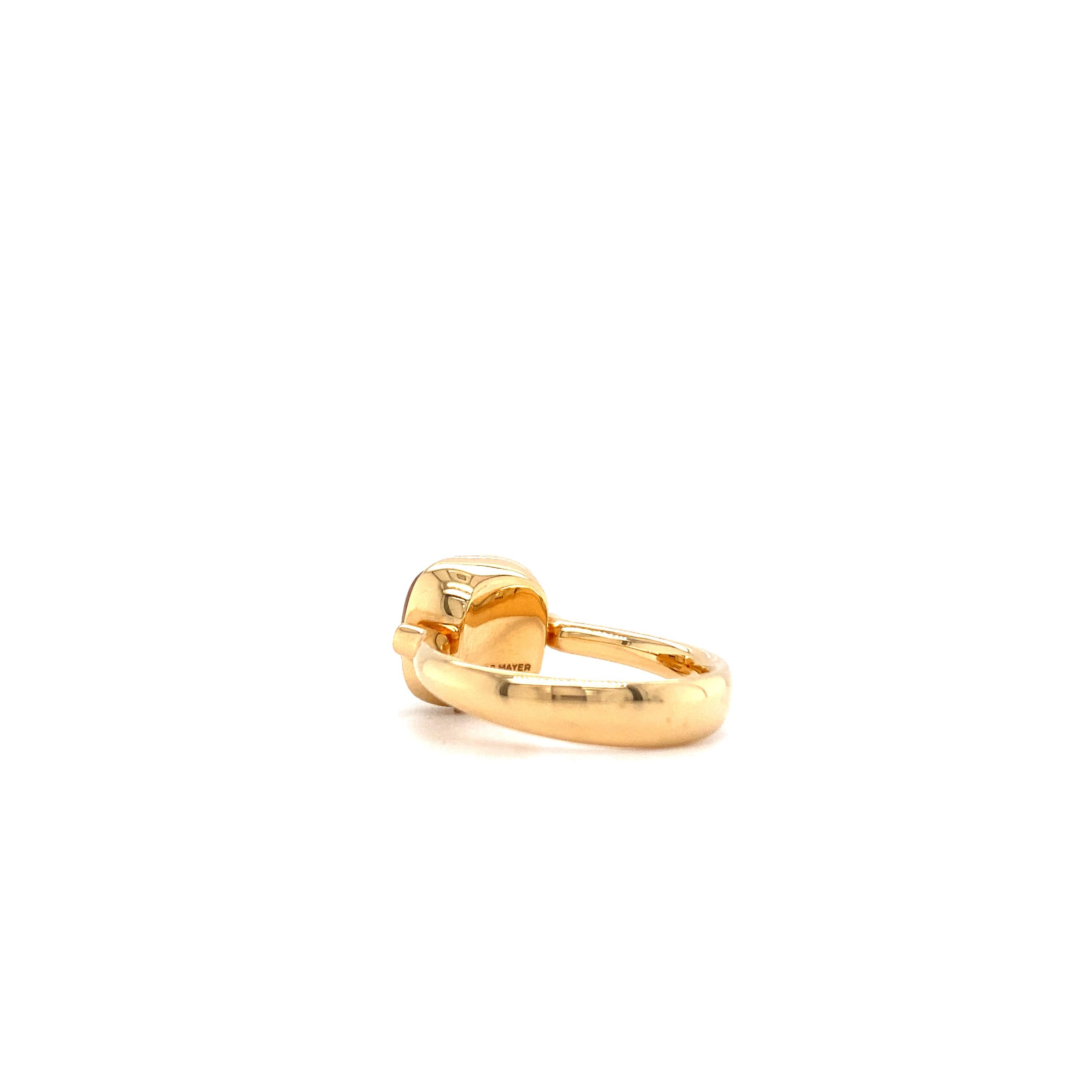 Victor Mayer Era Gold Citrine Ring in 18k Rose Gold with Diamonds For Sale 1