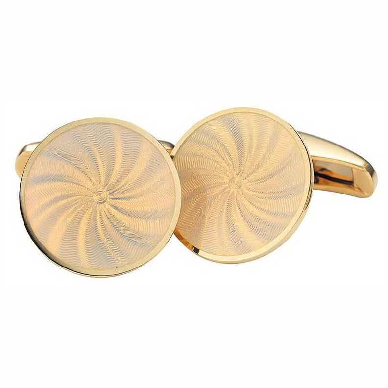 Victor Mayer Trotamundos  Gemelos de Oro Amarillo de 18k y Esmalte Blanco Ópalo