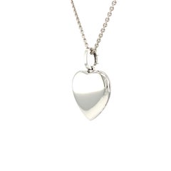 Customizable Heart Shaped Locket Pendant 18k Polished White Gold 23.0 x 25.0 mm