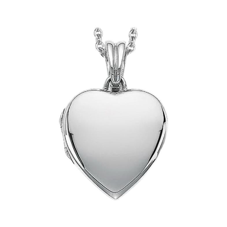 Customizable Heart Shaped Locket Pendant 18k Polished White Gold 23.0 x 25.0 mm