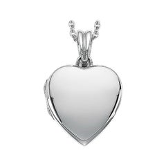 Pendentif personnalisable en forme de cœur en or blanc poli 18 carats 23,0 x 25,0 mm