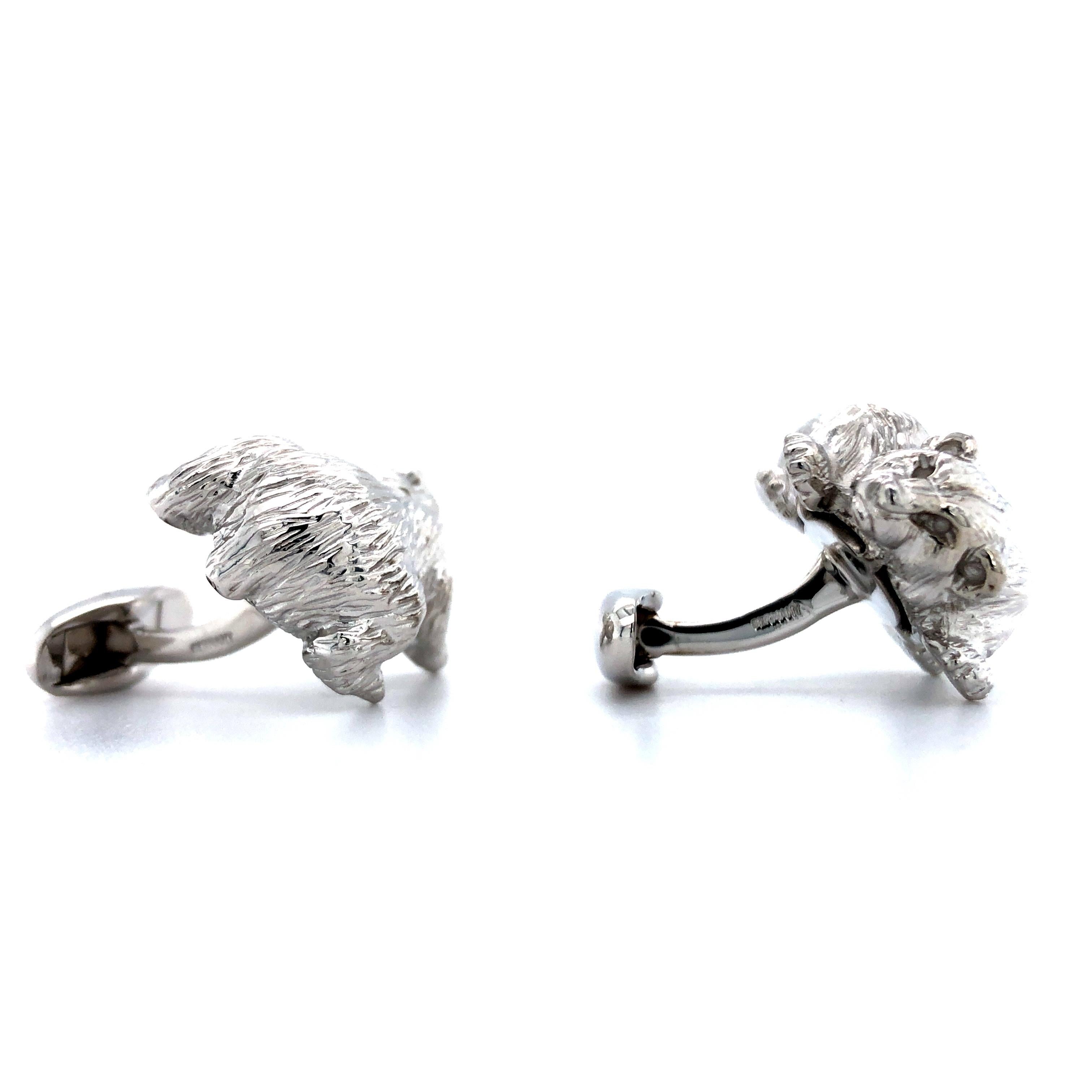 Victor Mayer Hallmark Bär Tier Manschettenknöpfe 925 Sterling Silber 18 mm x 27 mm (Zeitgenössisch) im Angebot