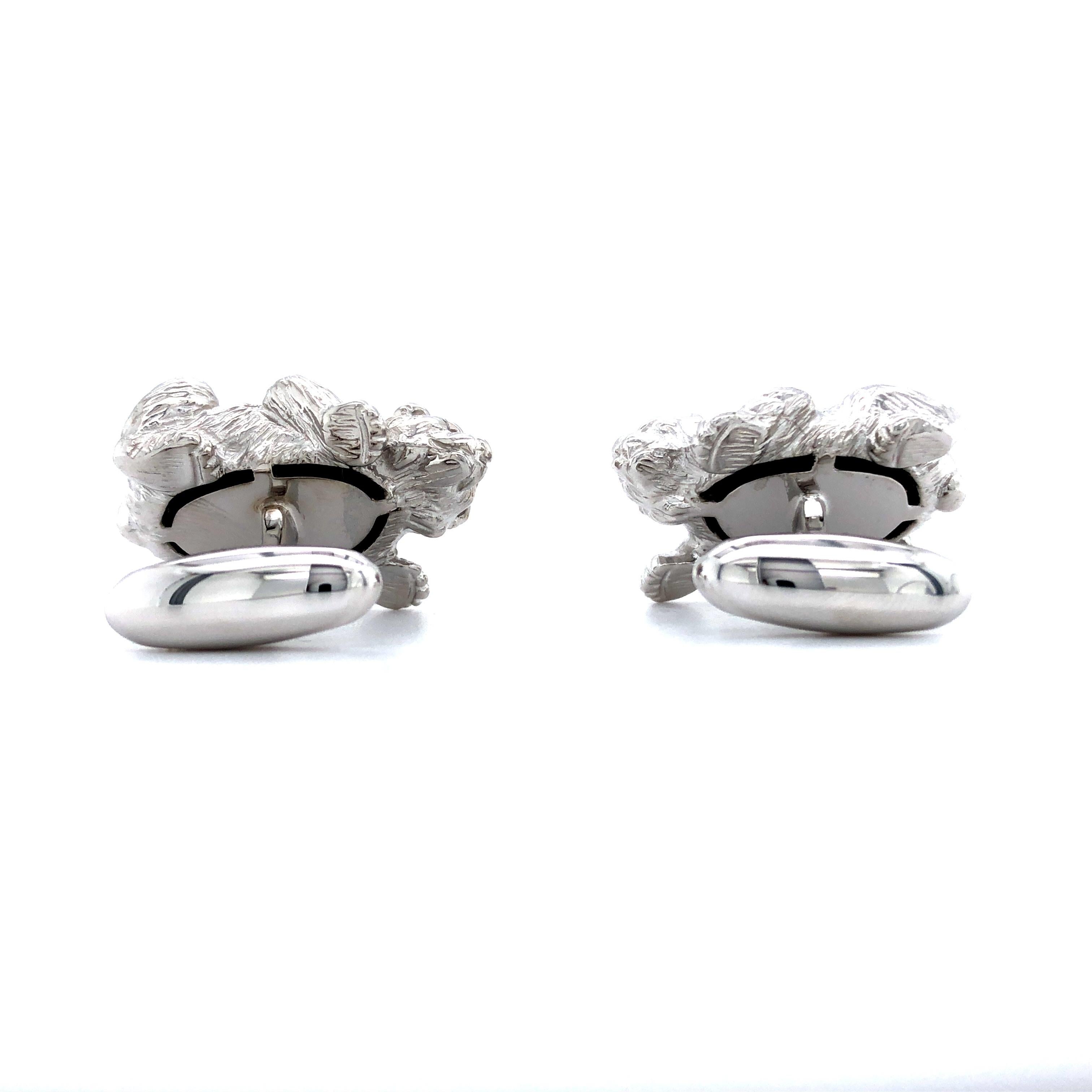 Victor Mayer Hallmark Bär Tier Manschettenknöpfe 925 Sterling Silber 18 mm x 27 mm im Zustand „Neu“ im Angebot in Pforzheim, DE