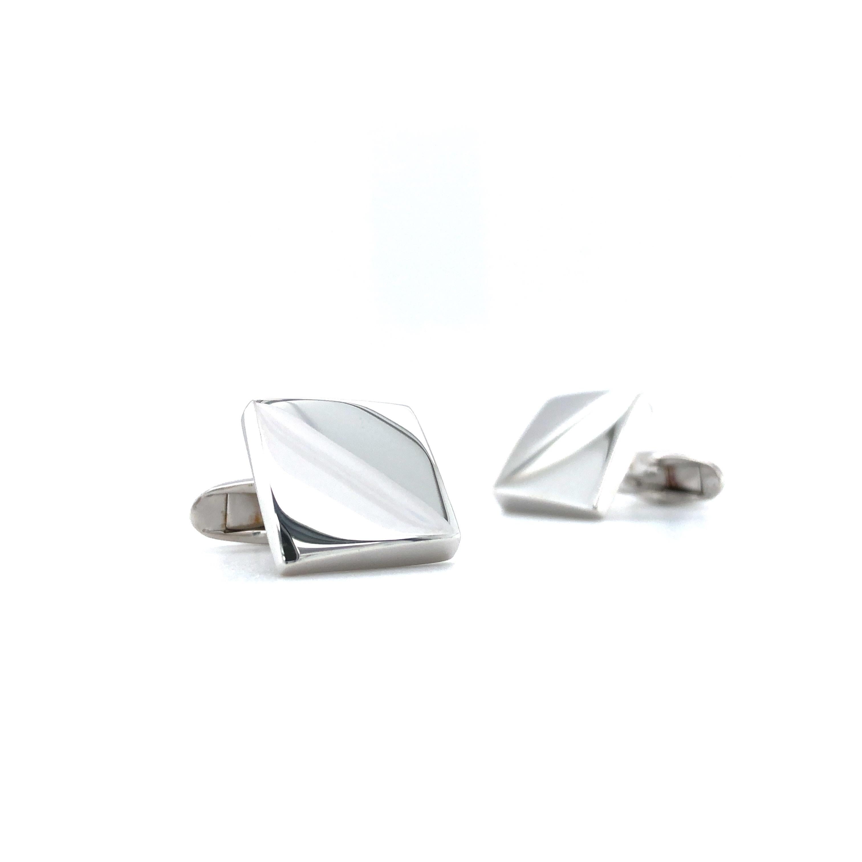 Women's or Men's Victor Mayer Hallmark Cufflinks In Silver 925 15 mm X 15 mm For Sale