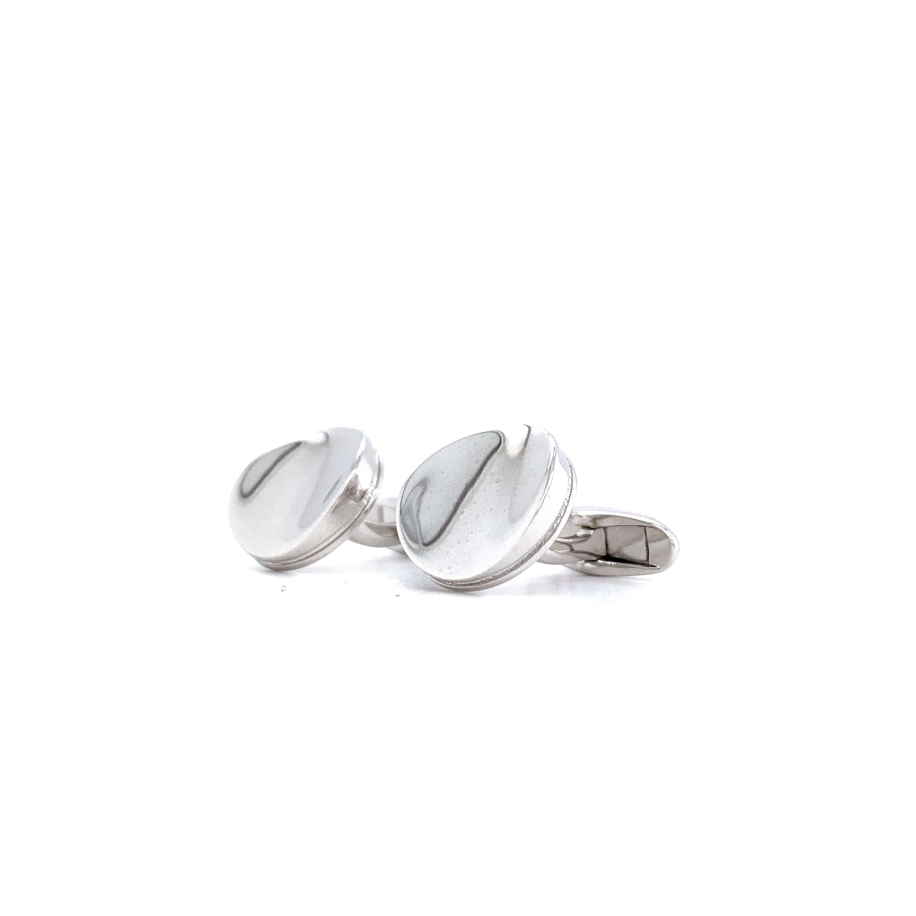 Victor Mayer Hallmark Cufflinks In Silver 925 Ø Approx. 15 mm In New Condition For Sale In Pforzheim, DE