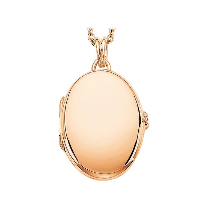 Anpassbare Oval Hallmark Anhänger Medaillon - 18k Rose Gold - 20,0 mm x 27,0 mm im Angebot