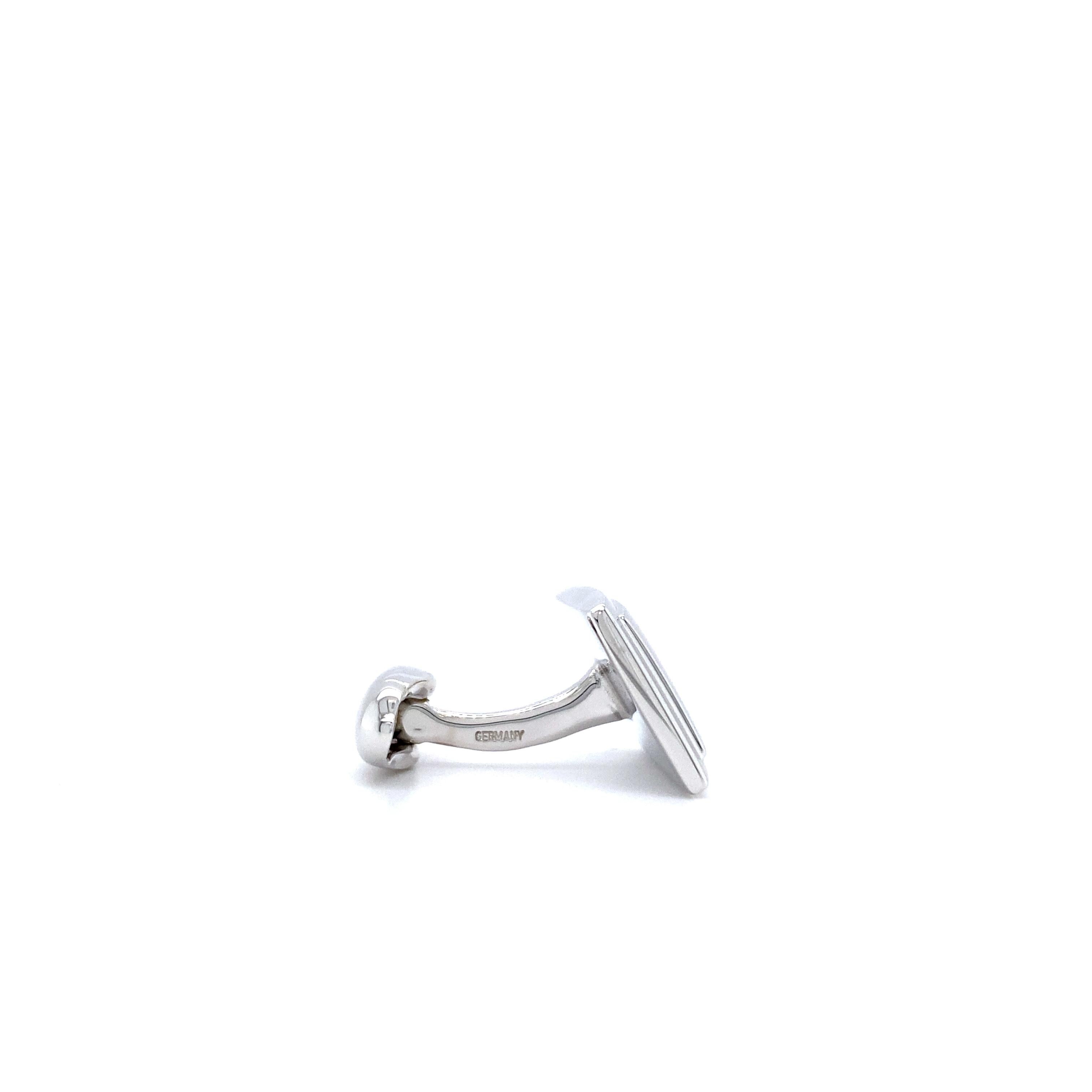 Contemporain Boutons de manchette rectangulaires Victor Mayer Hallmark en argent sterling 12,5 mm x 18,5 mm en vente