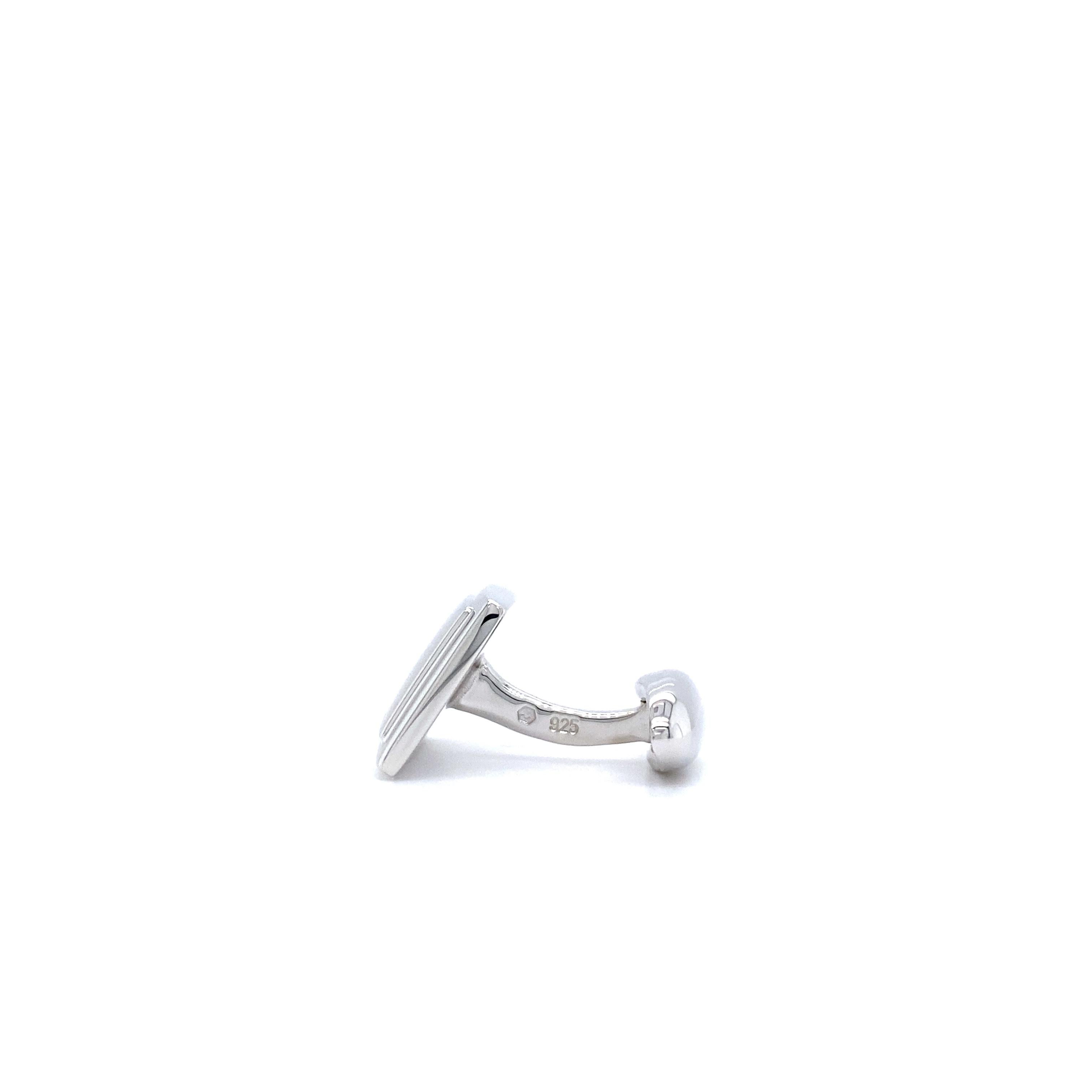 Boutons de manchette rectangulaires Victor Mayer Hallmark en argent sterling 12,5 mm x 18,5 mm en vente 1
